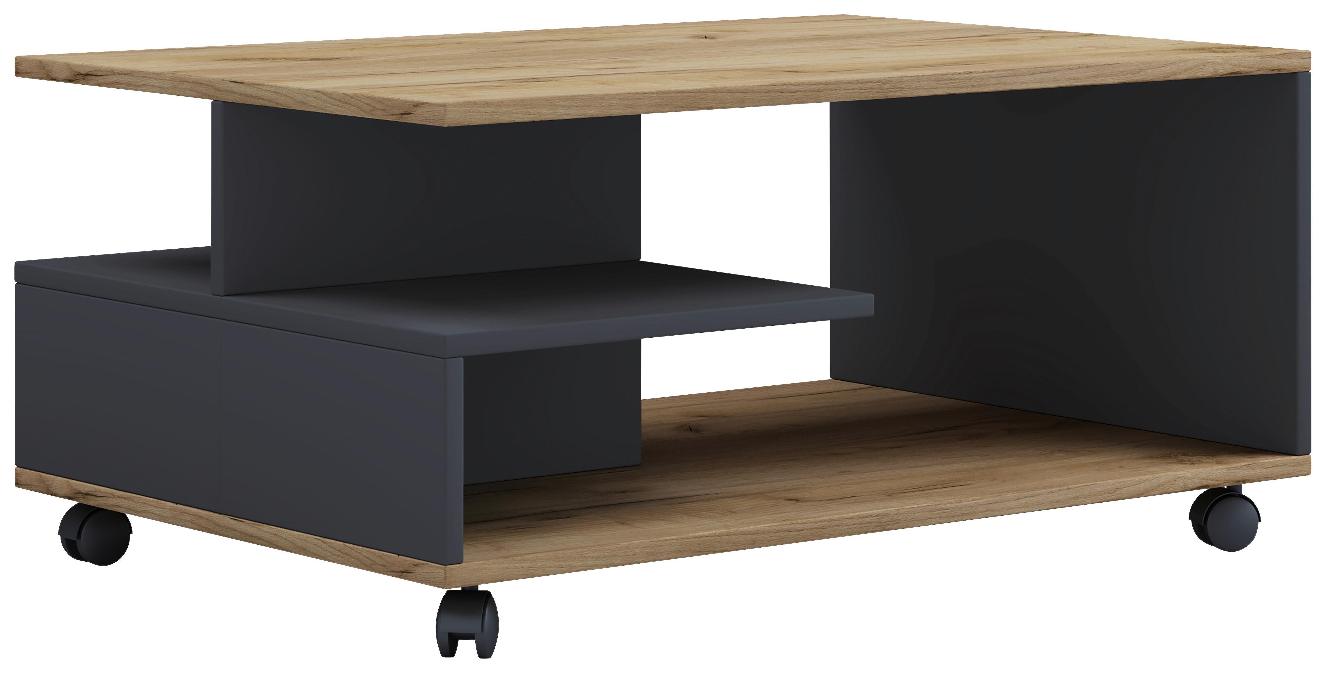 COUCHTISCH STANGO L - Honigeiche/Anthrazit, Design, Holzwerkstoff/Kunststoff (80/50/41cm) - MID.YOU