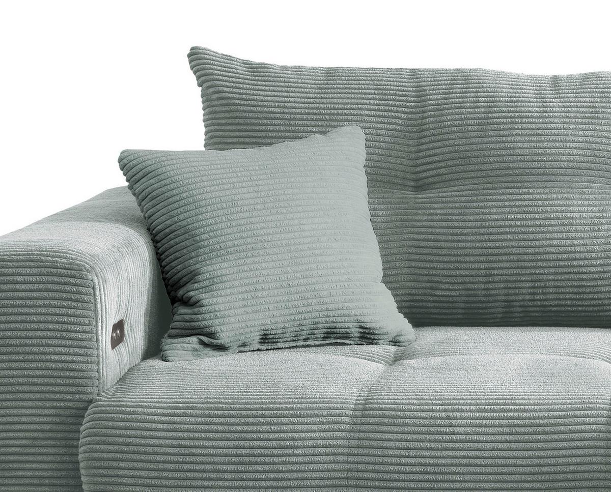 Wohnlandschaft Restato Hellblau Cord - Schwarz/Hellblau, MODERN, Holz/Textil (246/177cm) - MID.YOU