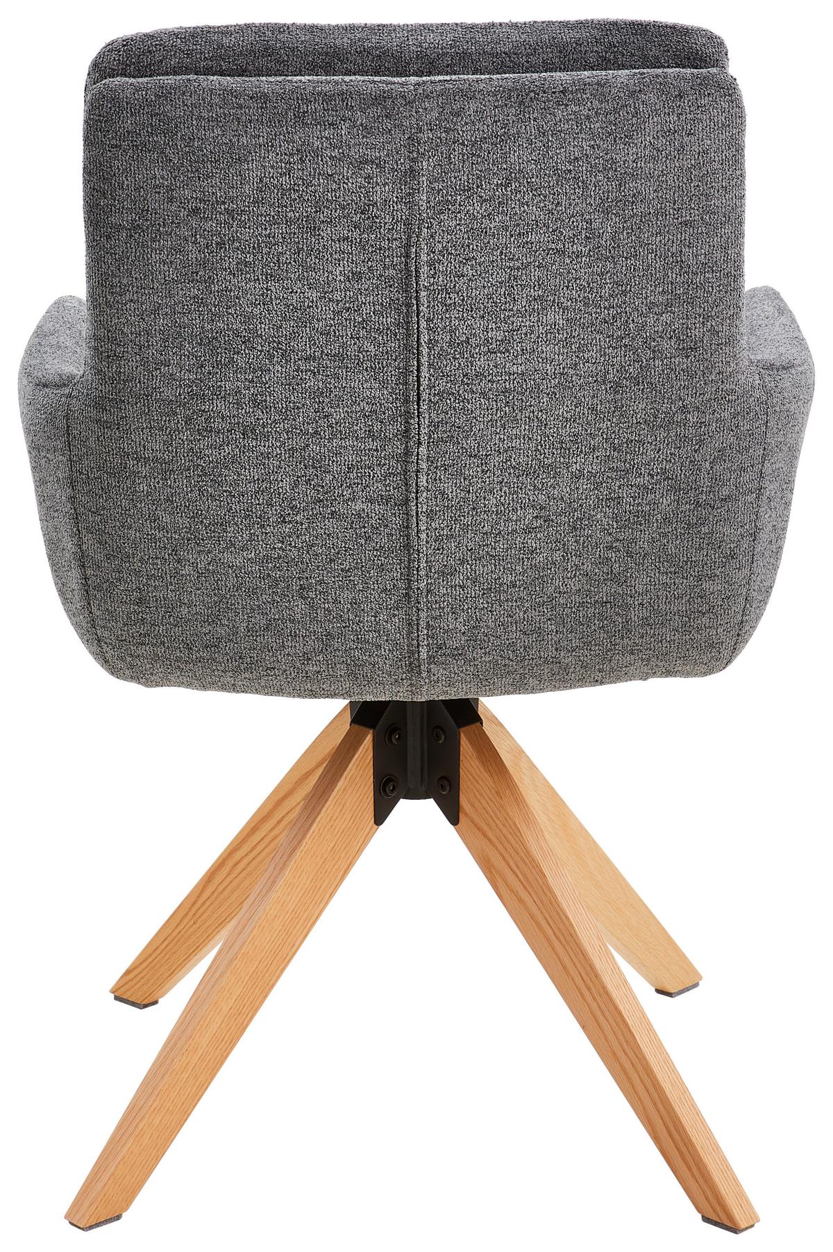 KRZESŁO Z PODŁOKIETNIKAMI SLIDE - kolor dębowy/szary, Modern, metal/drewno (59/91/65cm) - Livetastic