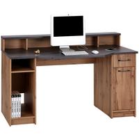 Masa de scris TOBI MX 166 - culoare lemn stejar/gri, Modern, material pe bază de lemn (150/91/68cm) - Modern Living