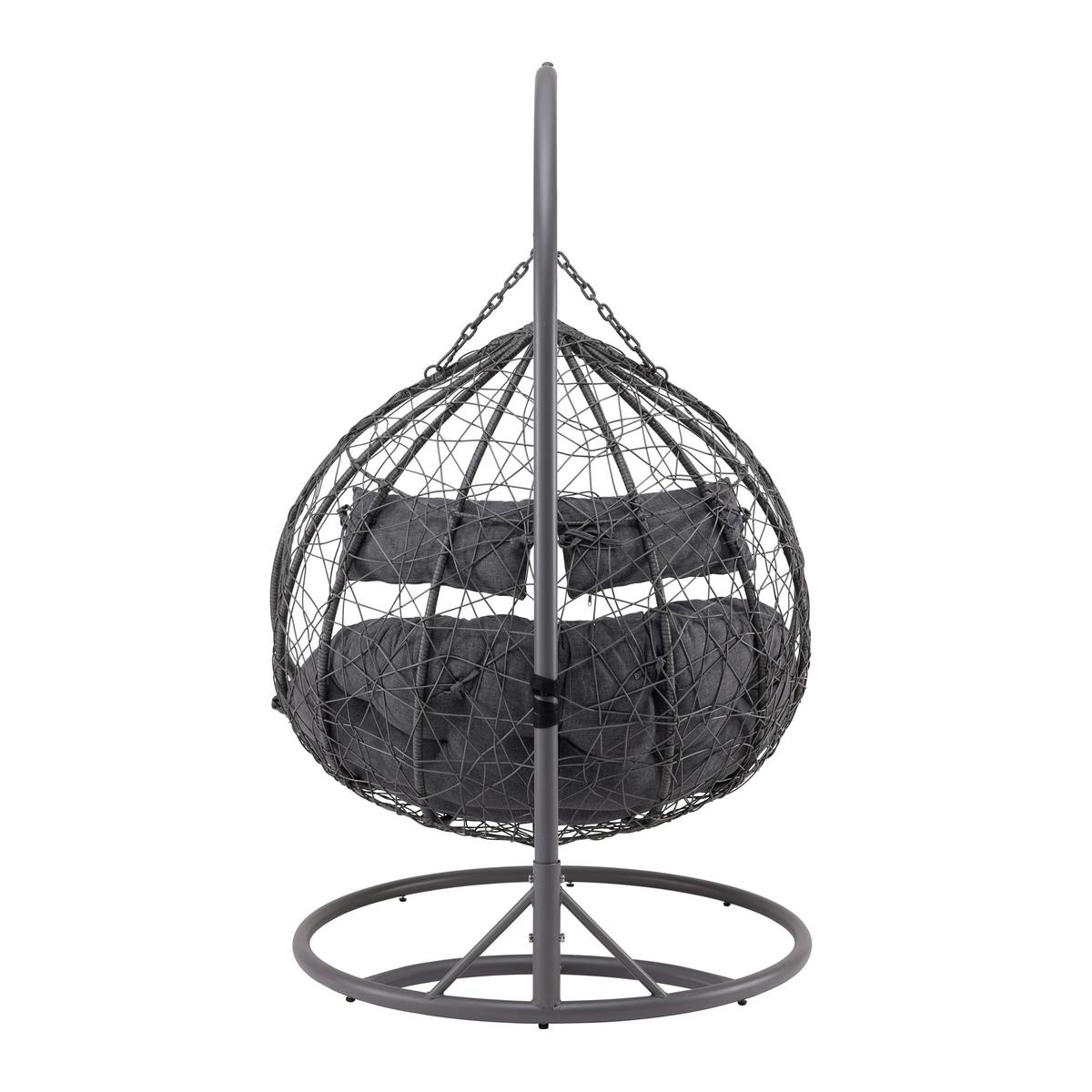 Hängesessel Enea Grau Metall/Kunststoff/Outdoorstoff - Grau, MODERN, Kunststoff/Textil (133/205/120cm) - Bessagi Garden