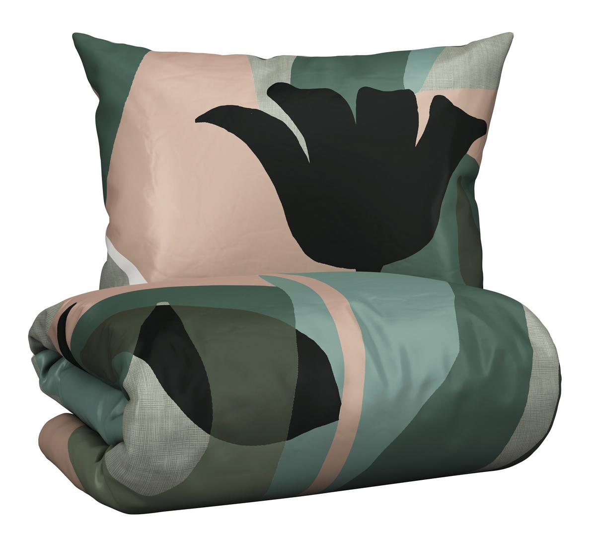 BETTWÄSCHESET TAMARA - Grün, Konventionell, Textil (160/210cm) - Modern Living