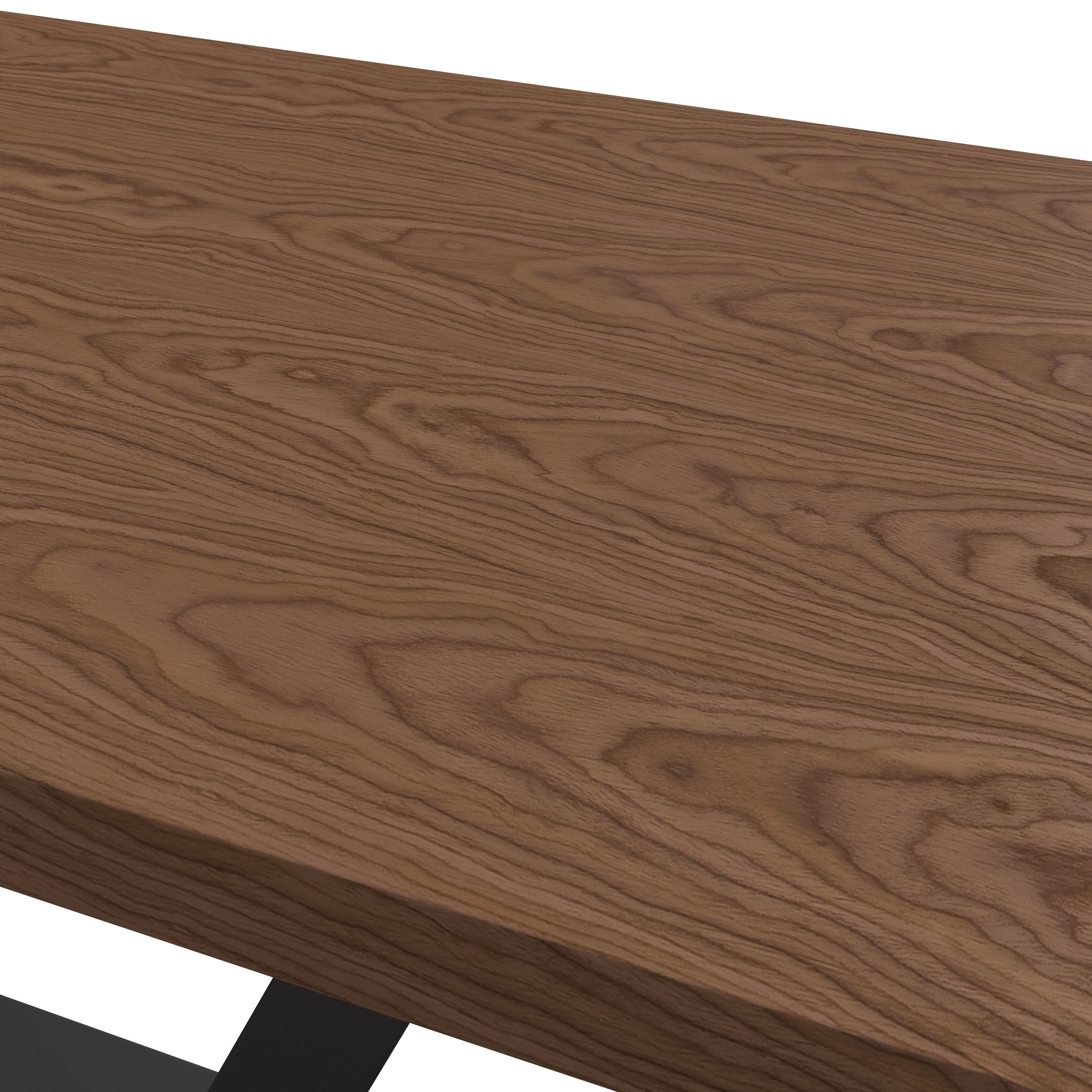 Jedilna Miza Loca, Barva Oreha, 160x90 - barva oreha/črna, Moderno, kovina/leseni material (160/76/90cm) - Bessagi Home