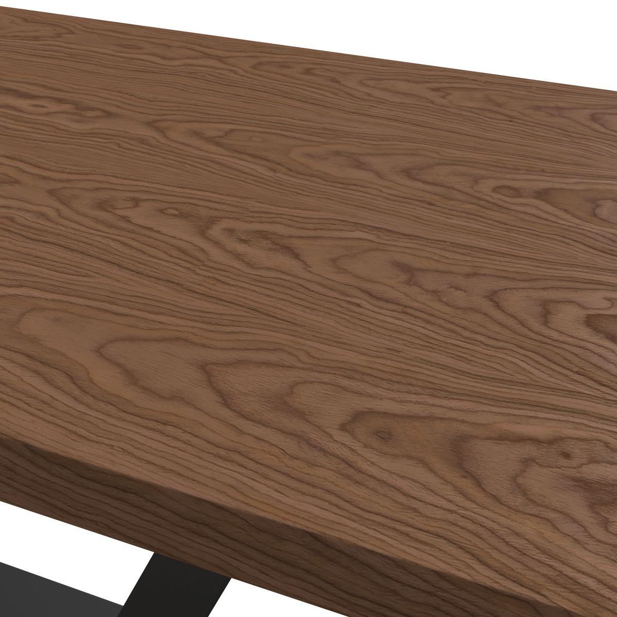 Esstisch Loca Holz/MDF Walnussfarben ca. 160x90x76 cm - Walnussfarben/Schwarz, MODERN, Holz/Holzwerkstoff (160/76/90cm) - Bessagi Home