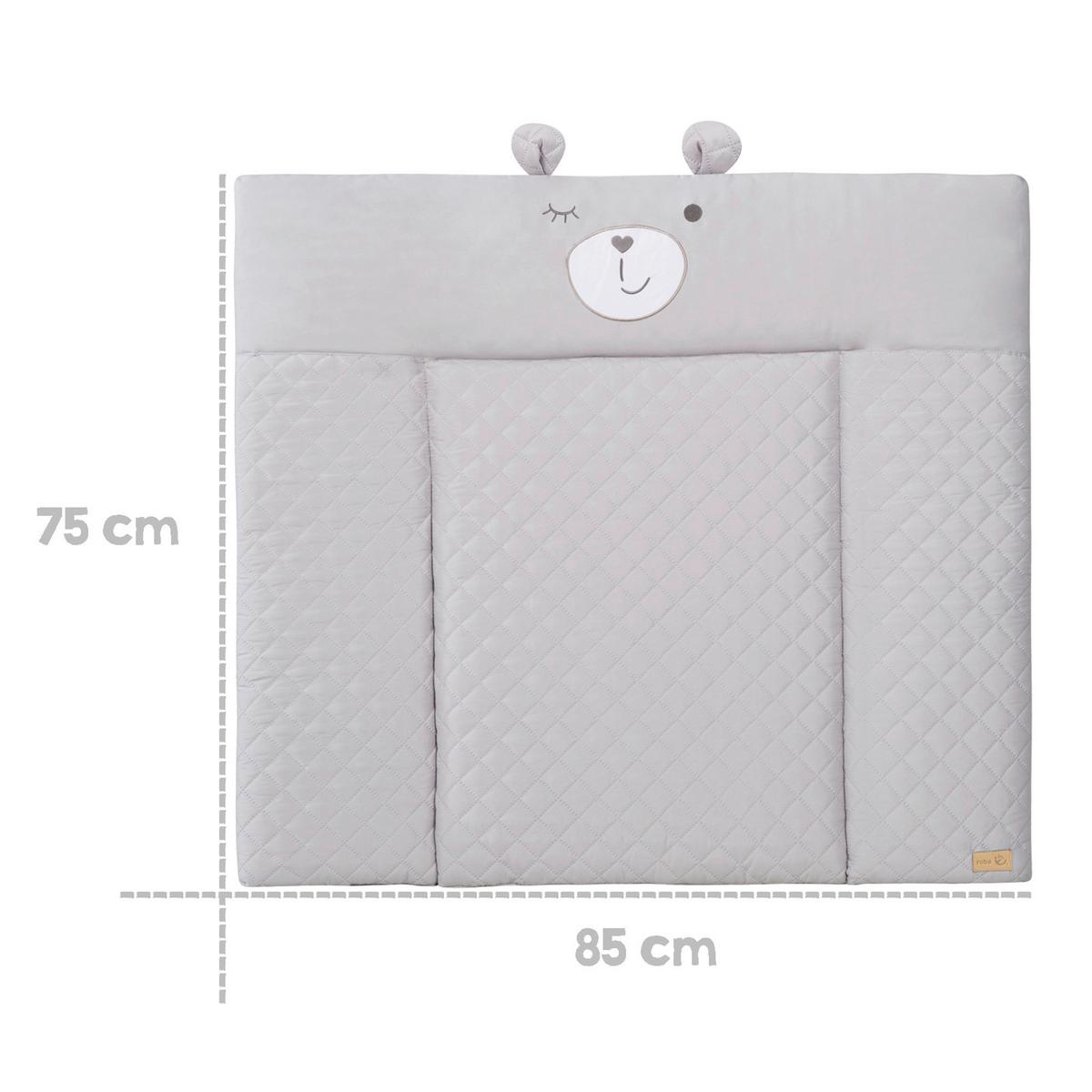 Wickelauflage Bear Grau ca. 85x75cm - Grau, KONVENTIONELL, Textil (85/4/75cm) - Roba