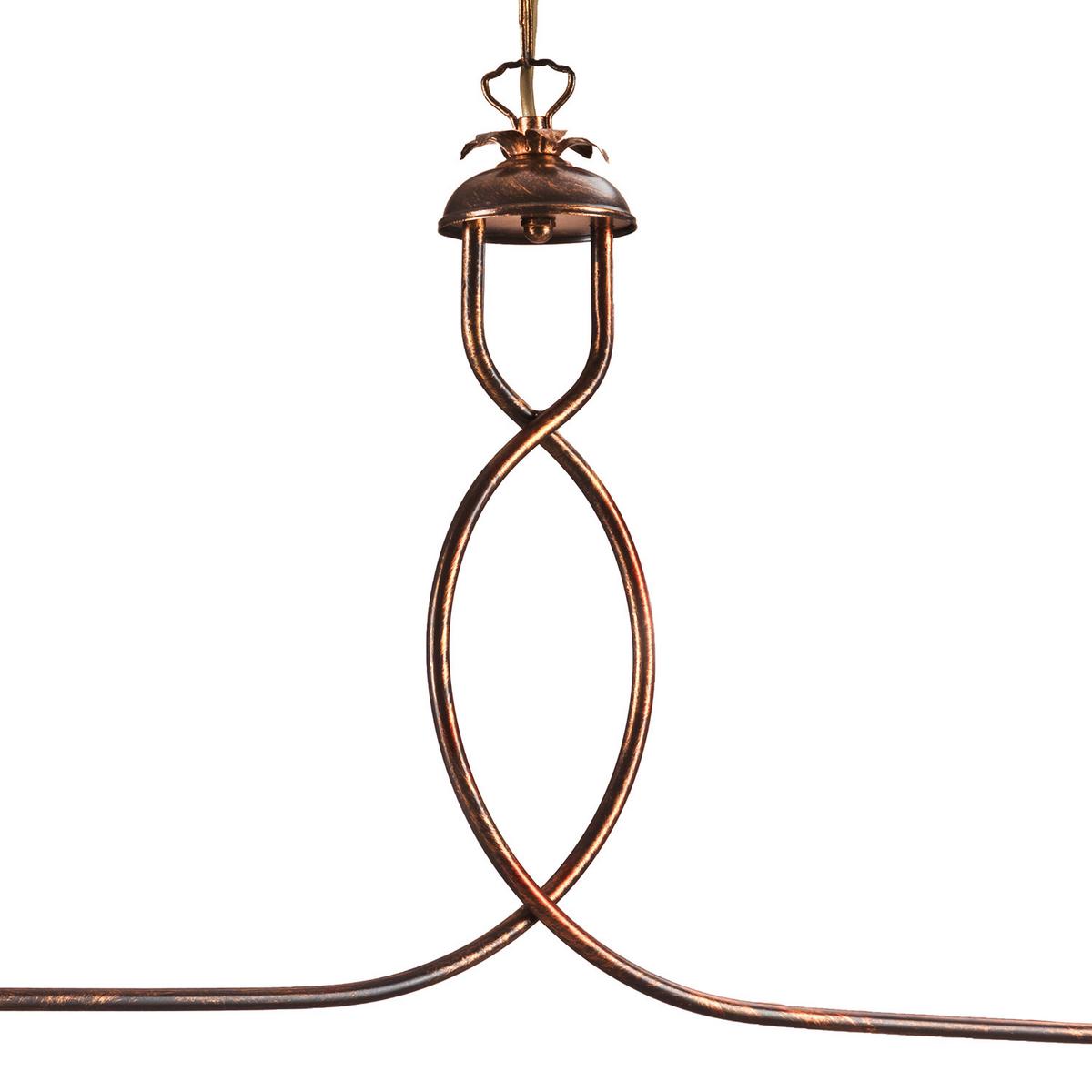 Kronleuchter Rosina Bernstein/Bronze max. 22 Watt - Bernsteinfarben/Bronzefarben, KONVENTIONELL, Keramik/Metall (100/32/115cm)