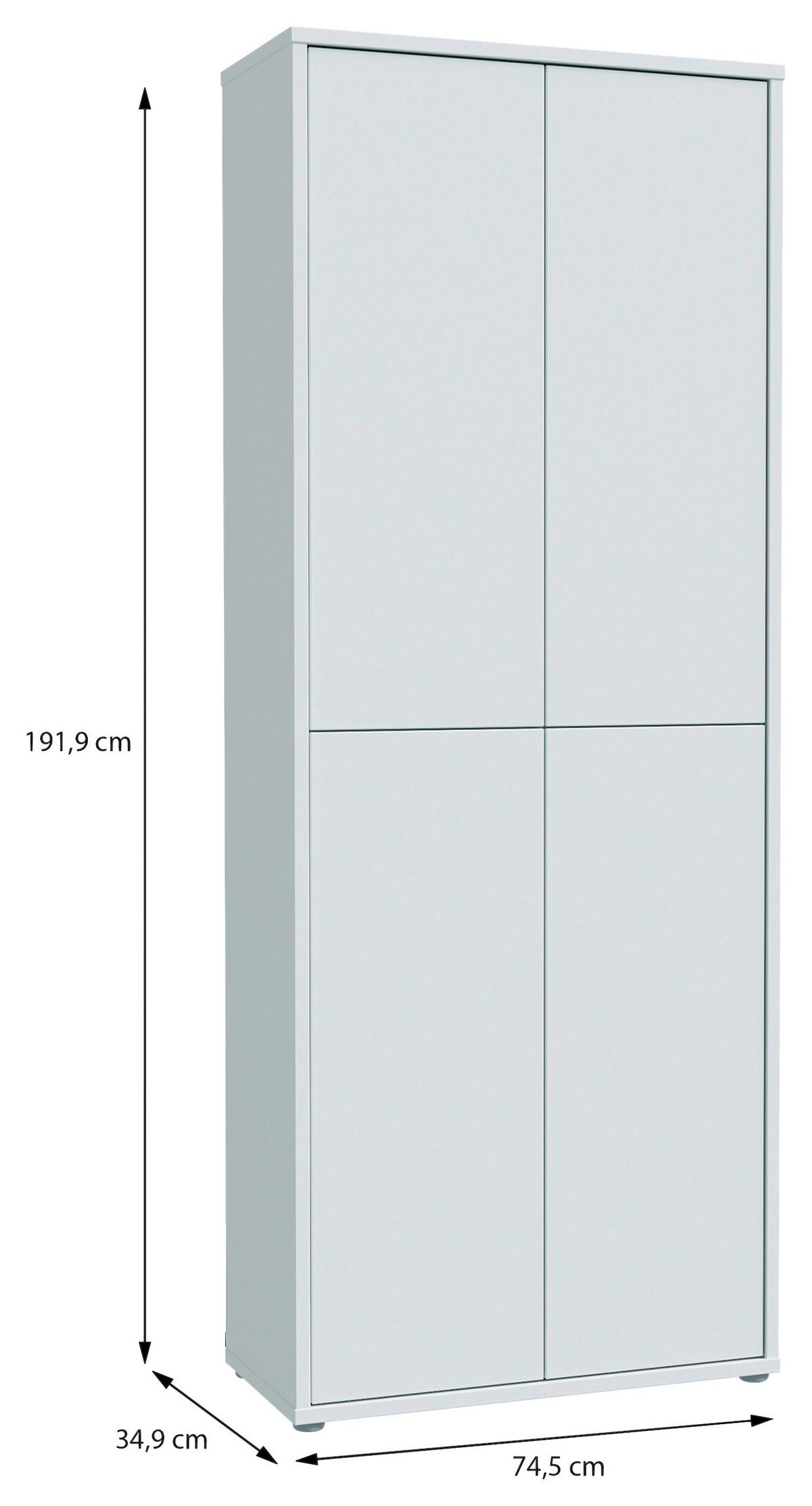 Dulap pentru pantofi ALICE SPRINGS - gri deschis, Basics, material pe bază de lemn (74,5/191,9/34,9cm) - Modern Living