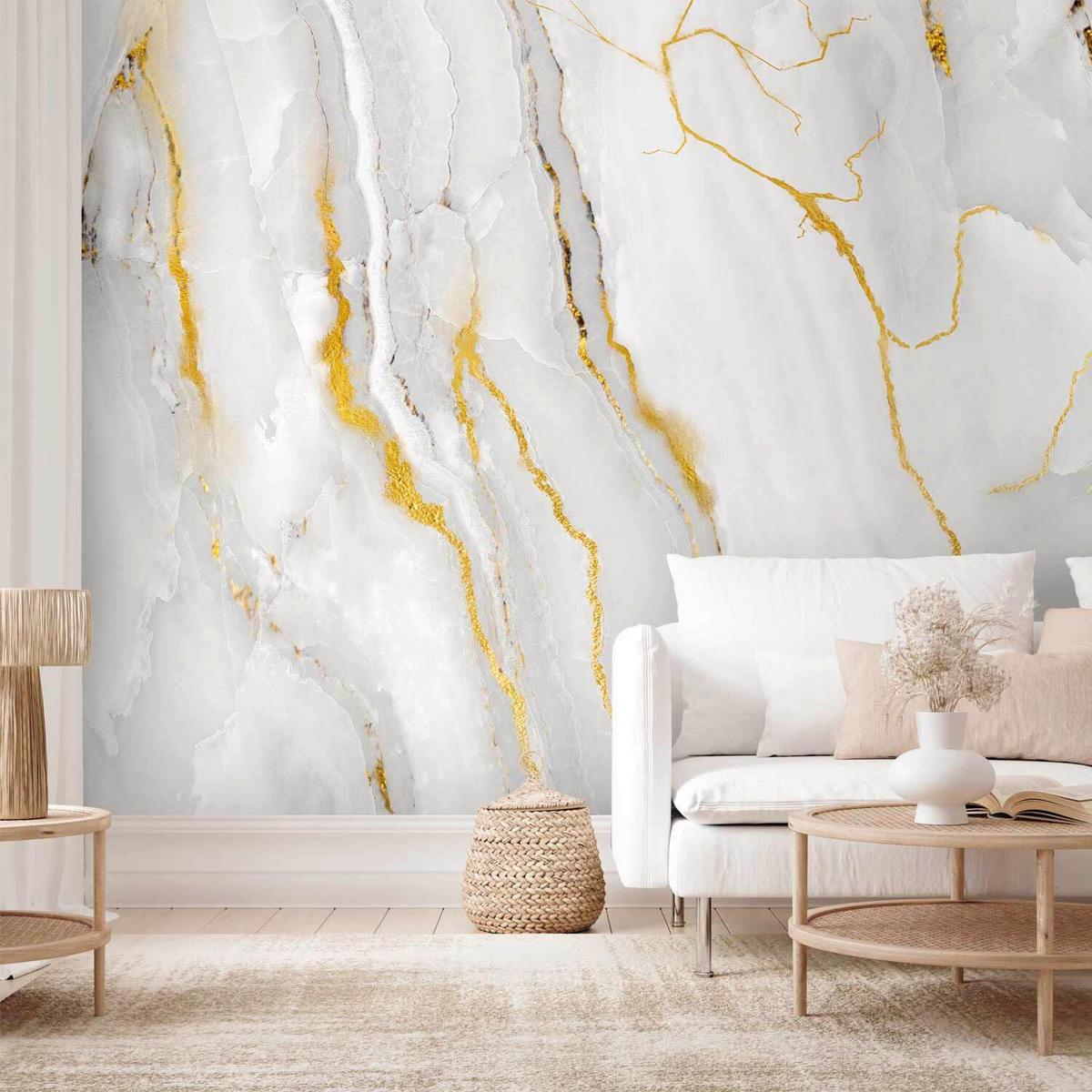 Fototapeta Noble Stone, 150x105cm - barve medu/sivobela, Trendi, tekstil (150/105cm) - artgeist