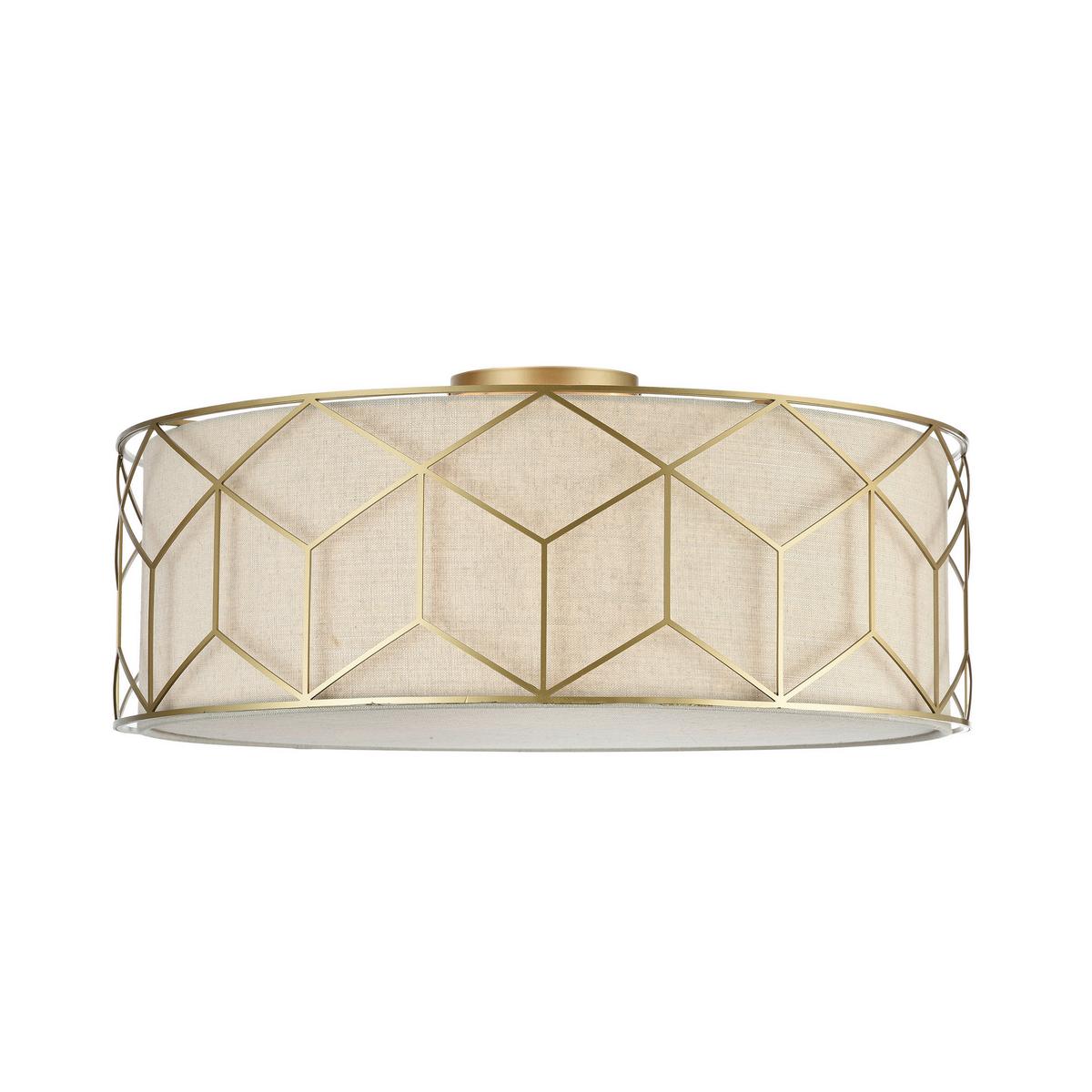 DECKENLEUCHTE MESSINA - Beige/Goldfarben, Trend, Kunststoff/Textil (57/19cm) - MAYTONI