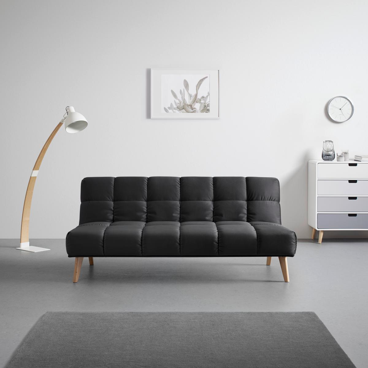 Canapea extensibila ALVA - negru, Modern, lemn/textil (185/80/88cm) - Bessagi Home