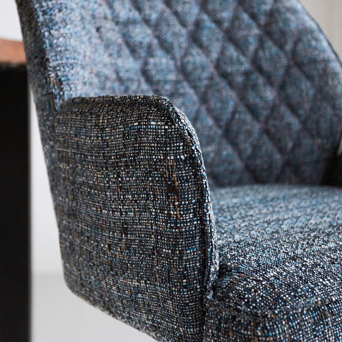 BARHOCKER-SET DONNY - Blau/Schwarz, Design, Textil/Metall (54/100/58cm) - MID.YOU