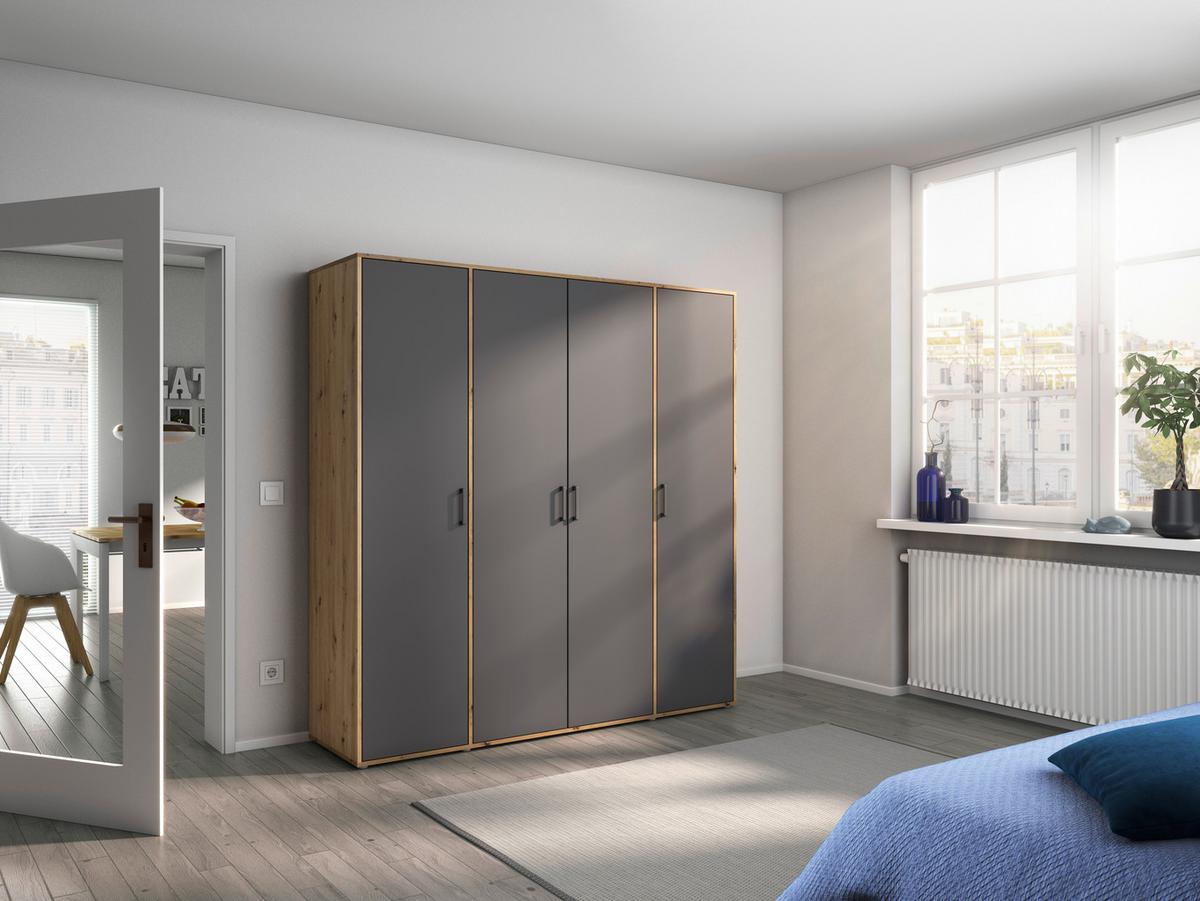 DULAP  USI ROTATIVE VOYAGER - stejar Artisan/gri, Modern, material pe bază de lemn (187/194/53cm) - Modern Living