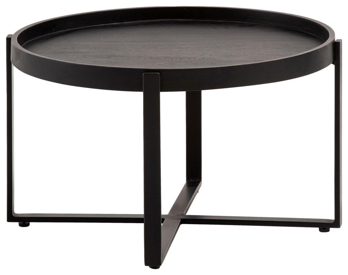 TABLE BASSE WL6.803 - noir, Design, métal/bois (60/60/35cm) - MID.YOU