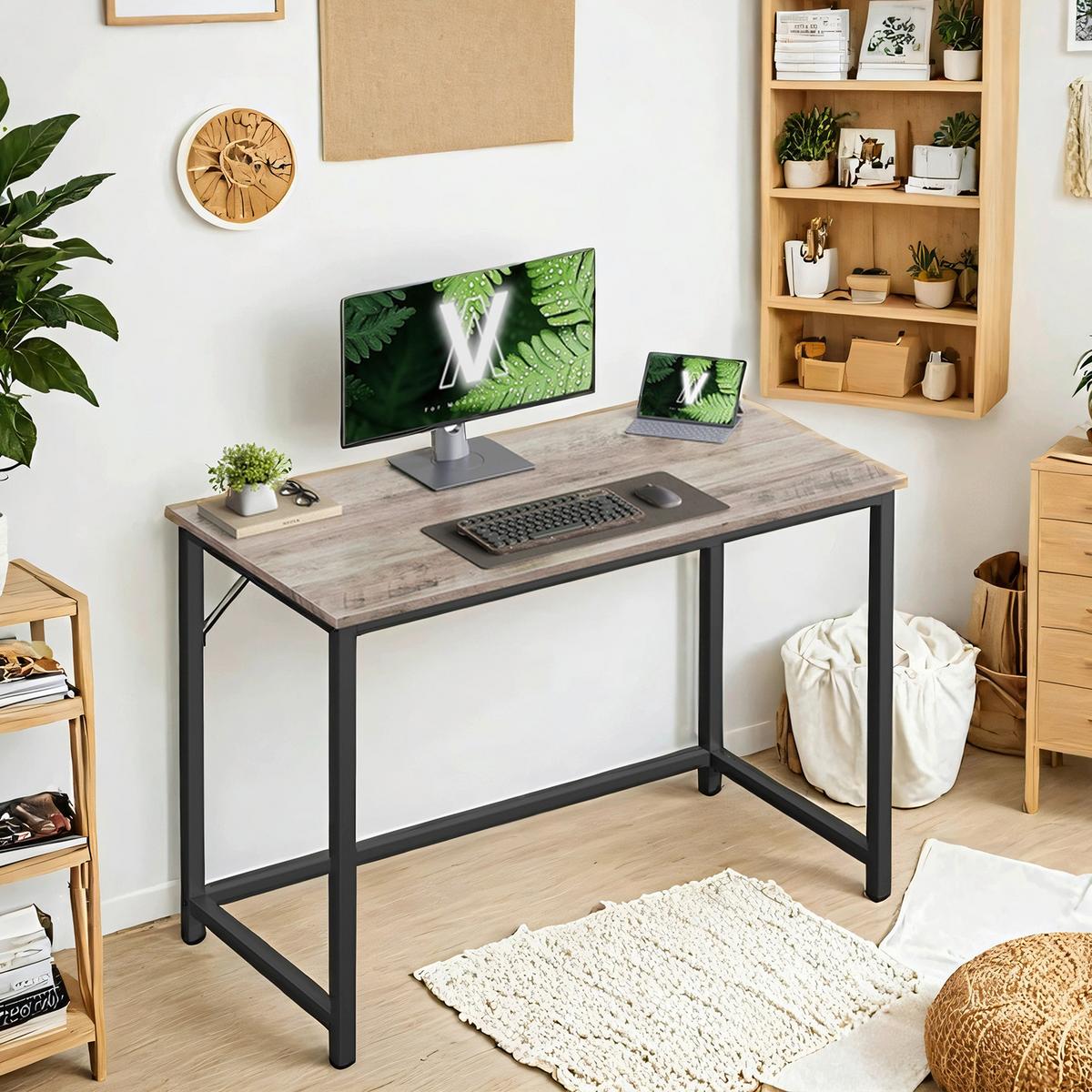 COMPUTERTISCH COMPUTER DESK - Schwarz/Grau, MODERN, Holzwerkstoff/Metall (100/50/75,5cm) - MID.YOU