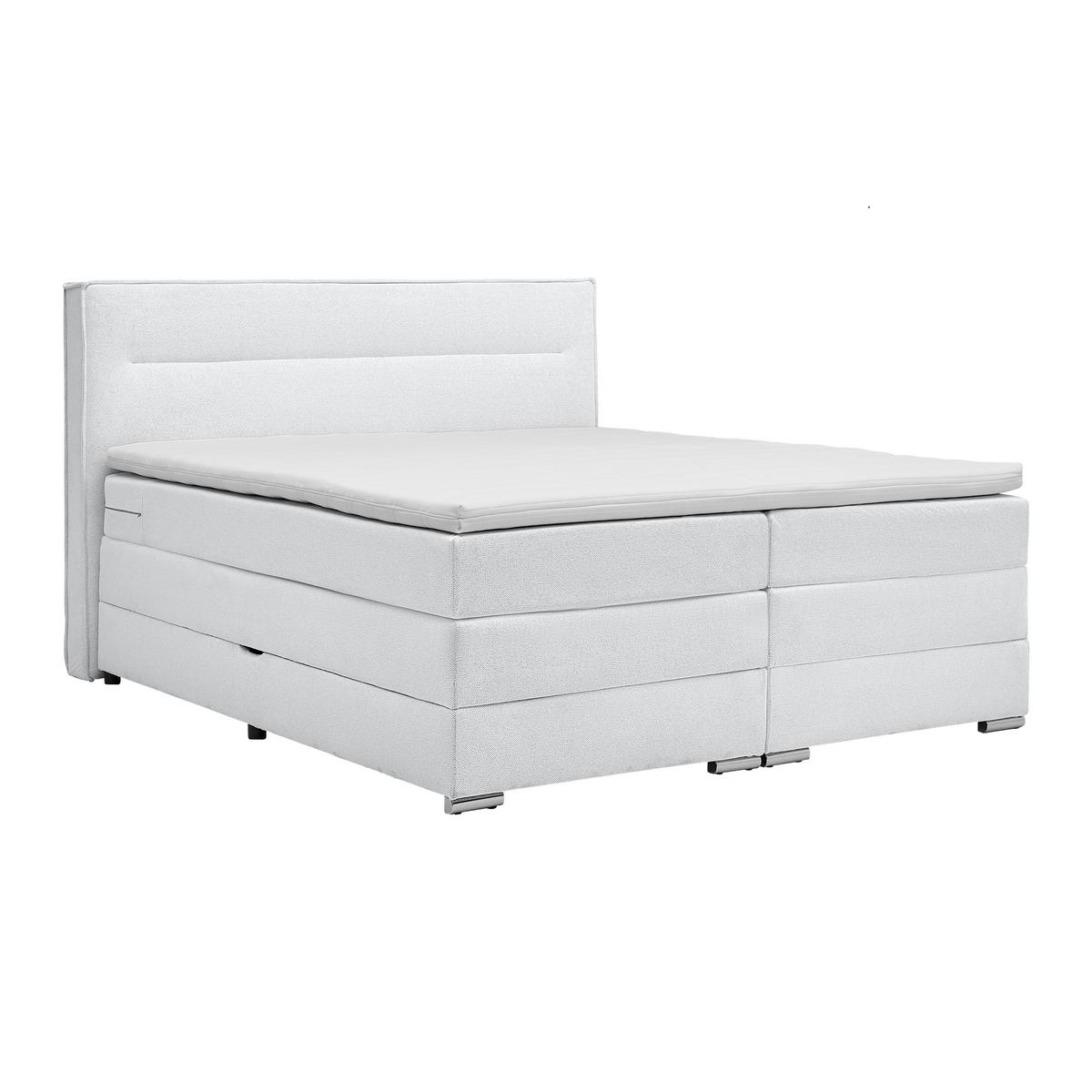 Boxpsringbett Papilon Silberfarben ca. 180x200cm - Silberfarben/Zinkfarben, KONVENTIONELL, Holz/Holzwerkstoff (180/200cm) - Premium Living