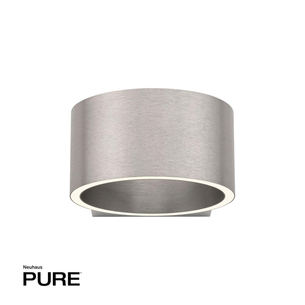 KINKIET LED 8561-95 PURE CLIPSE - kolor aluminiowy, Design, tworzywo sztuczne/metal (18,5/15/8cm) - Neuhaus PURE