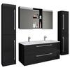 Badezimmer Budasi 5-tlg. ca. 178 cm Schwarz - Schwarz/Alufarben, MODERN, Keramik/Holzwerkstoff (178cm) - MID.YOU