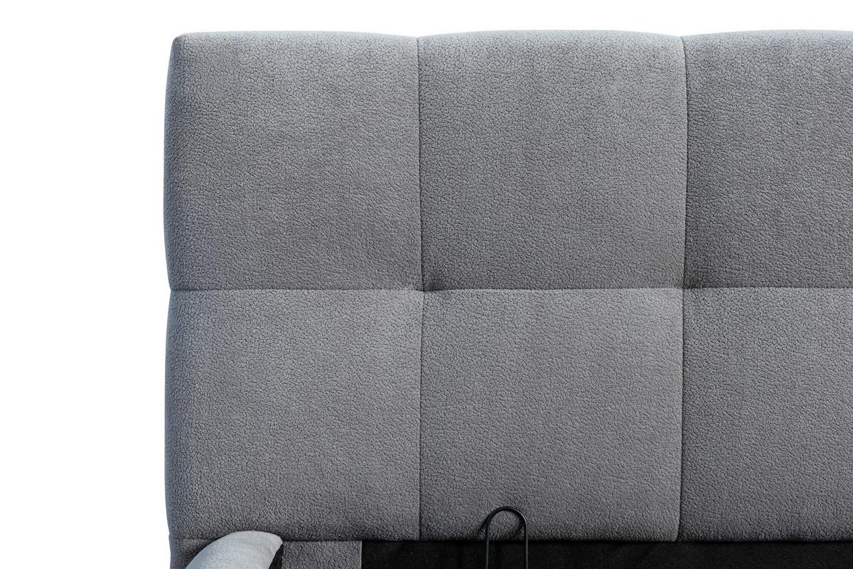 Oblazinjena Postelja Natalia, Siva, 180x200cm - črna/siva, Design, kovina/umetna masa (208/90/228cm) - Livetastic