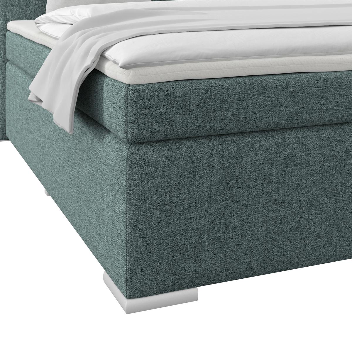Boxspring Krevet Mira - siva/srebrne boje, Konvencionalno, drvo/tekstil (180/200cm) - Best Price