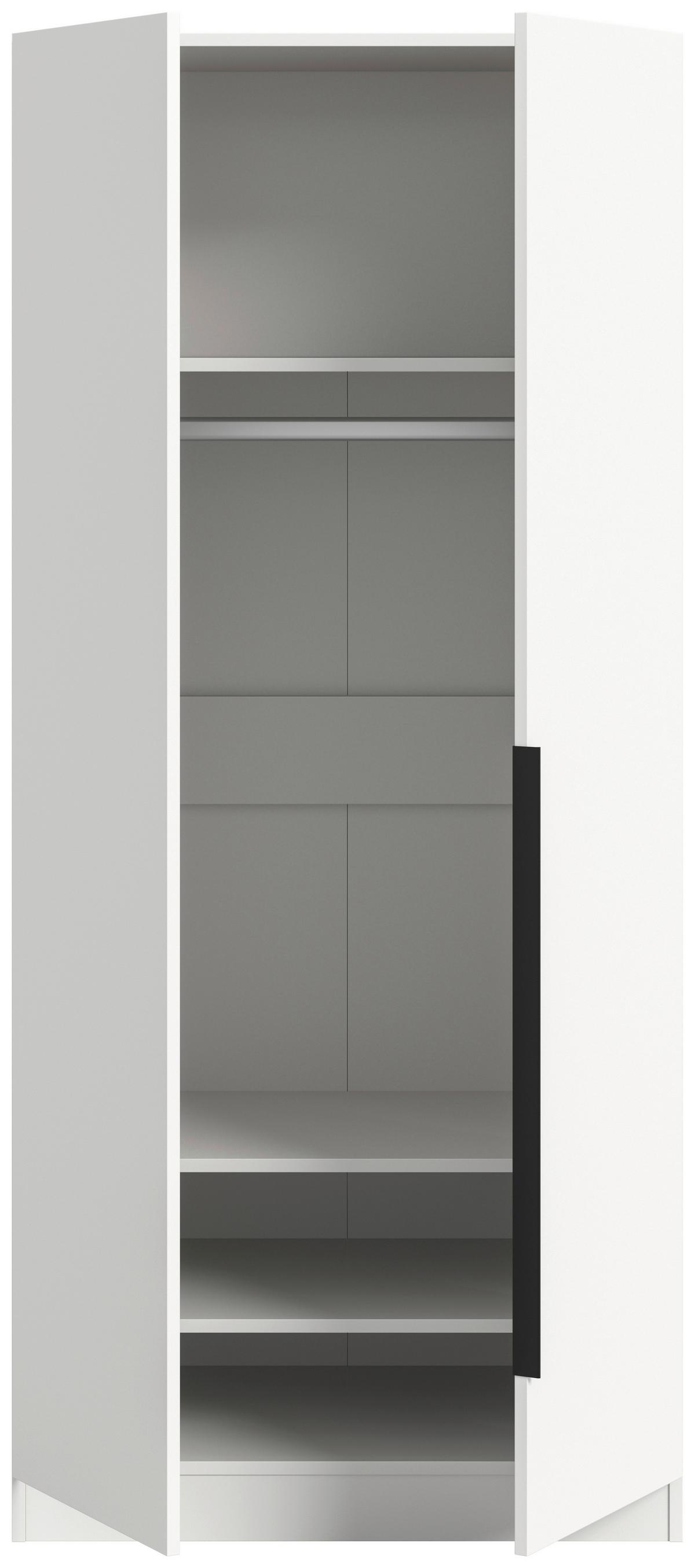 Drehtürenschrank KOPENHAGEN ca.80x181x52cm Weiß - Schwarz/Weiß, MODERN, Holzwerkstoff (80/181/52cm) - MID.YOU