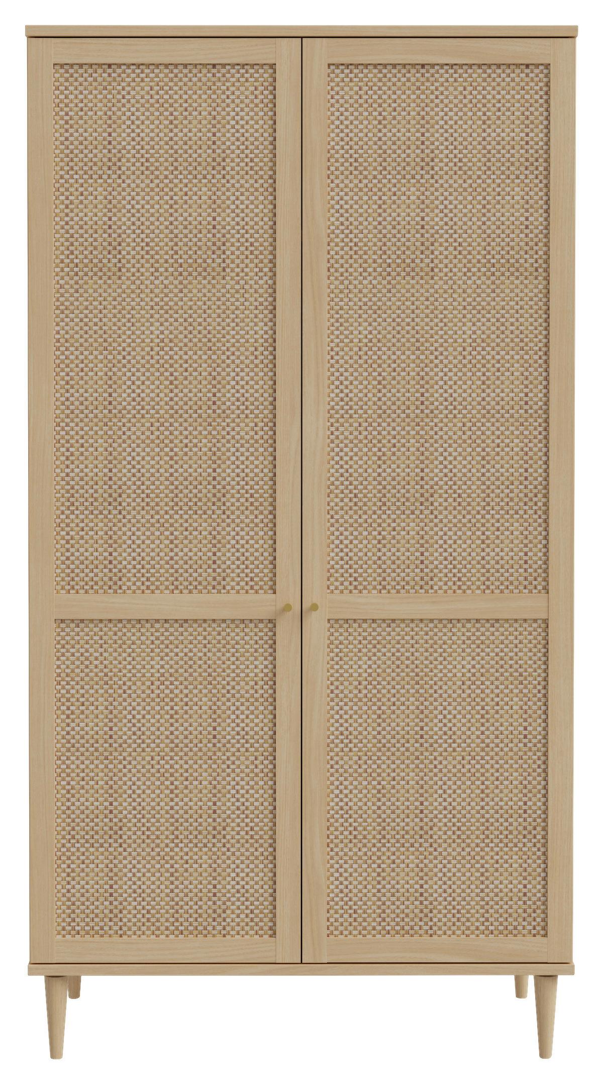 DULAP CU UșI ROTATIVE CALASETTA - culoare lemn stejar, Natur, material pe bază de lemn (110,1/208,1/52,1cm) - Zandiara