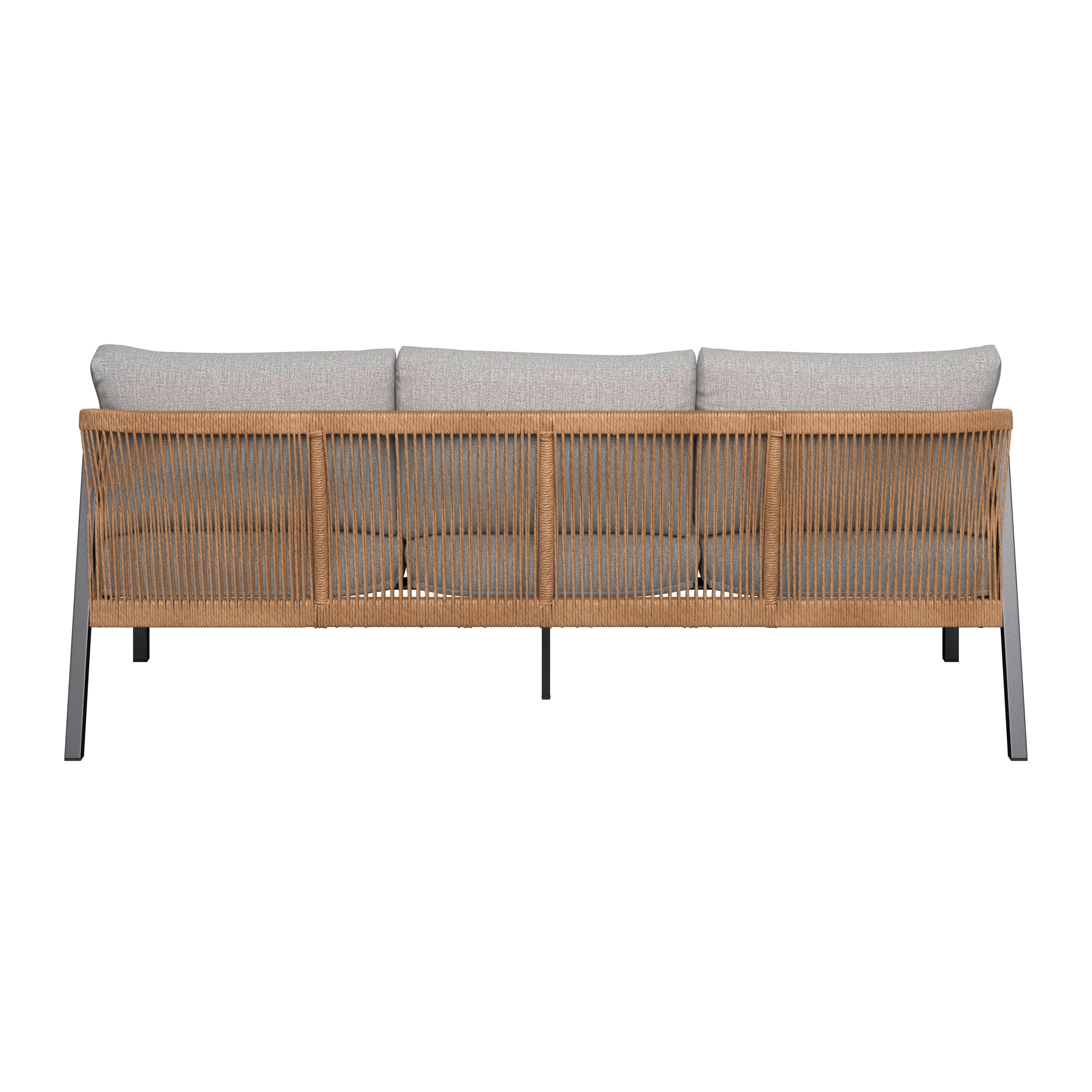 LOUNGEGRUPP DOHA 1 - ljusgrå/antracit, Modern, metall/glas - Mömax