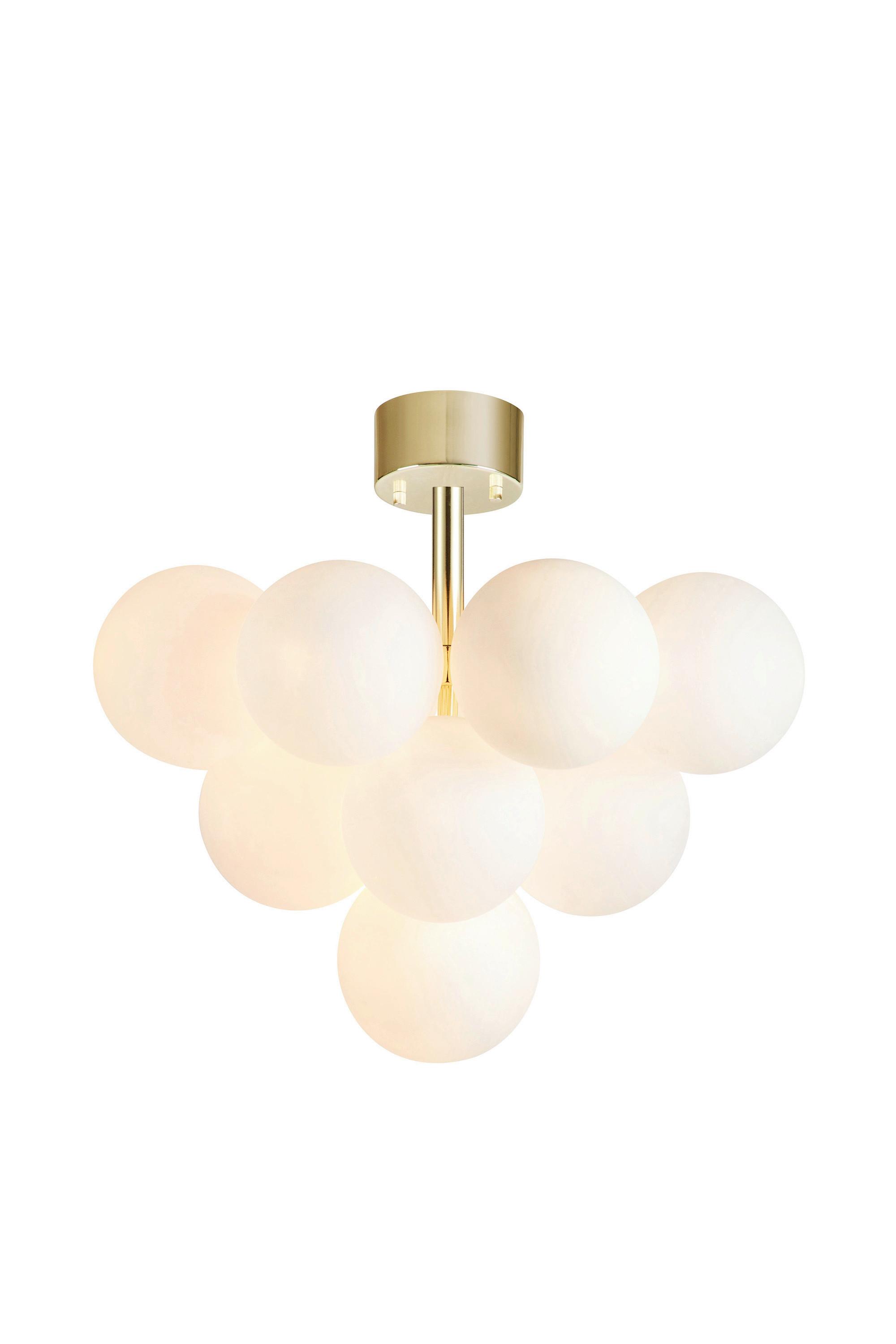 Hängeleuchte Merlot max. 20 Watt - Goldfarben/Weiß, Basics, Glas/Metall (56/56/51cm) - Markslöjd