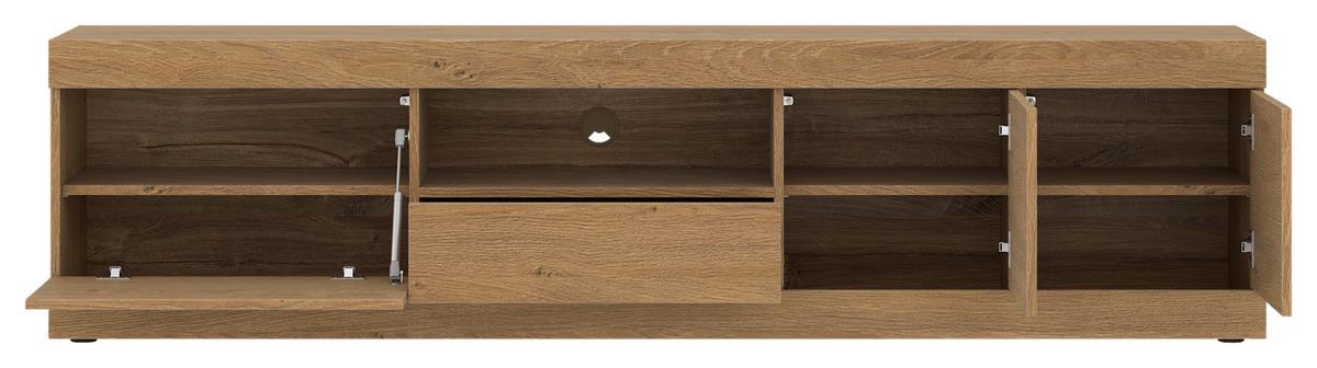 Comodă TV ARETTA - culoare lemn stejar, Modern, material pe bază de lemn (200/50,6/41,8cm) - Modern Living