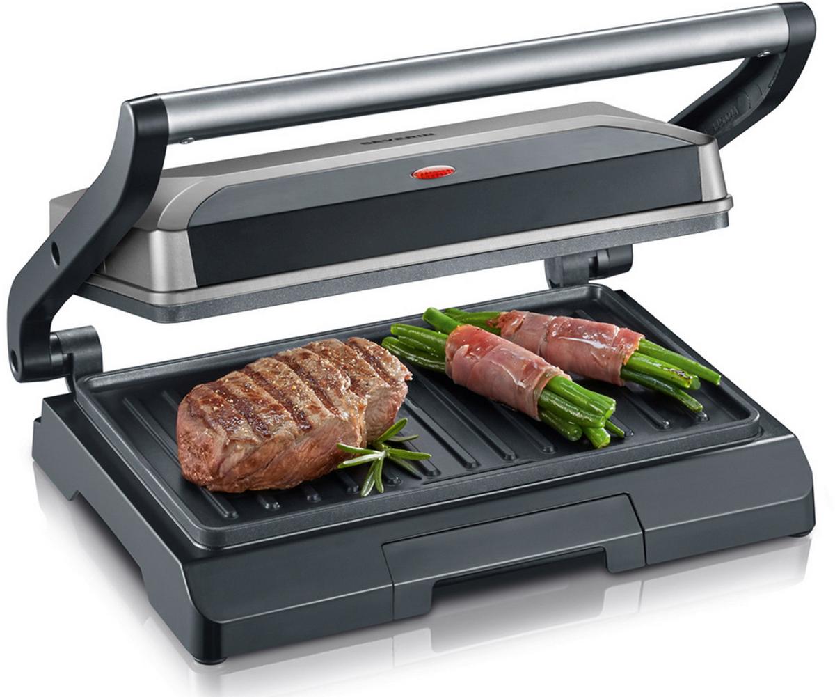 GRILL KONTAKTOWY SEVERIN - kolor srebrny/czarny, Trend, tworzywo sztuczne/metal (29,1/26/11,5cm) - Severin