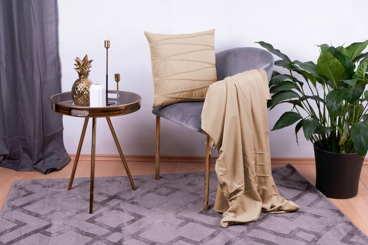 KUSCHELSET PAULINA 125 2ER-SET - Champagner, Konventionell, Textil (130/170/17cm)