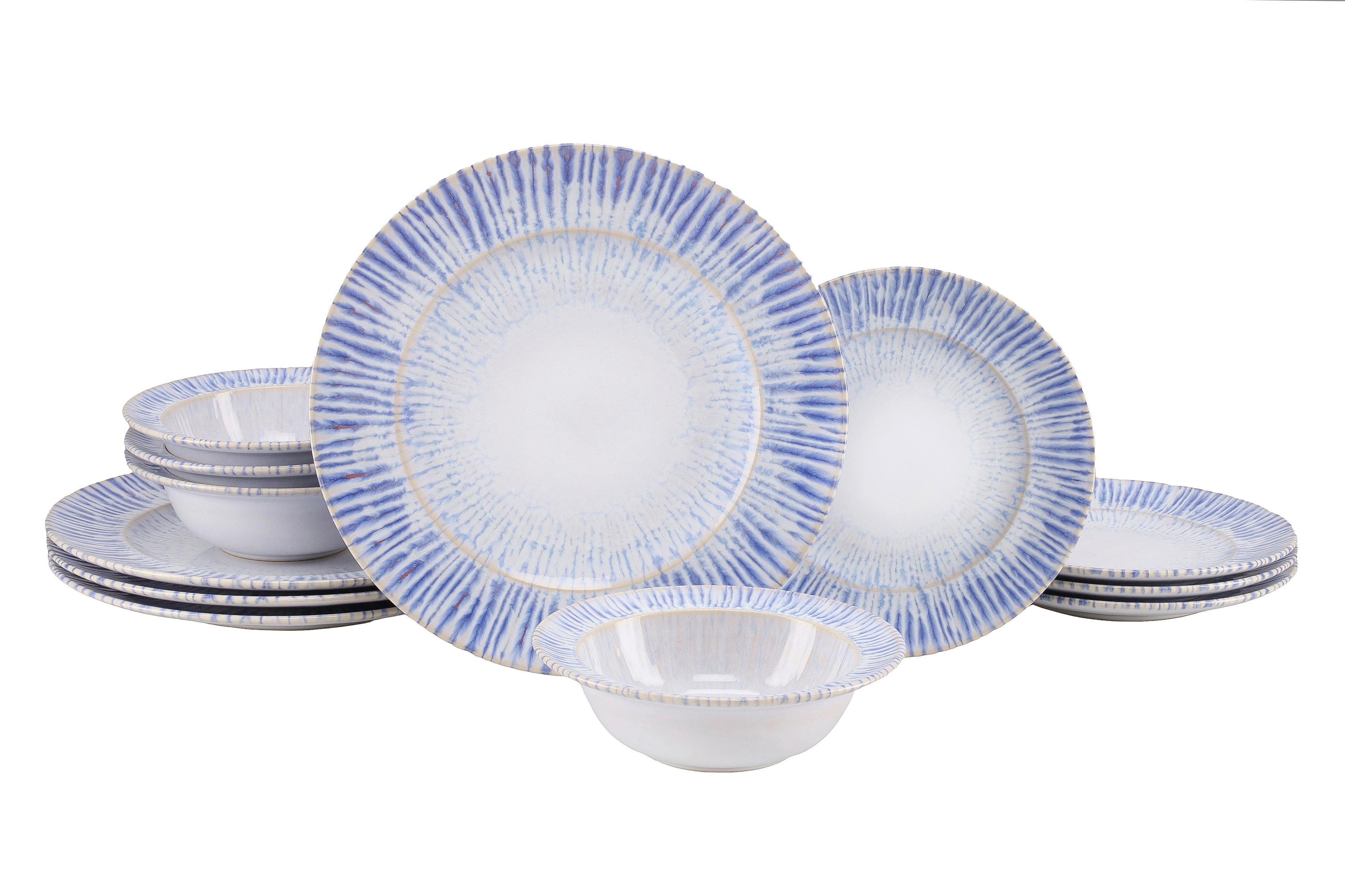 Étkészlet Rondo Summertime - világoskék/fehér, Design, kerámia - Creatable