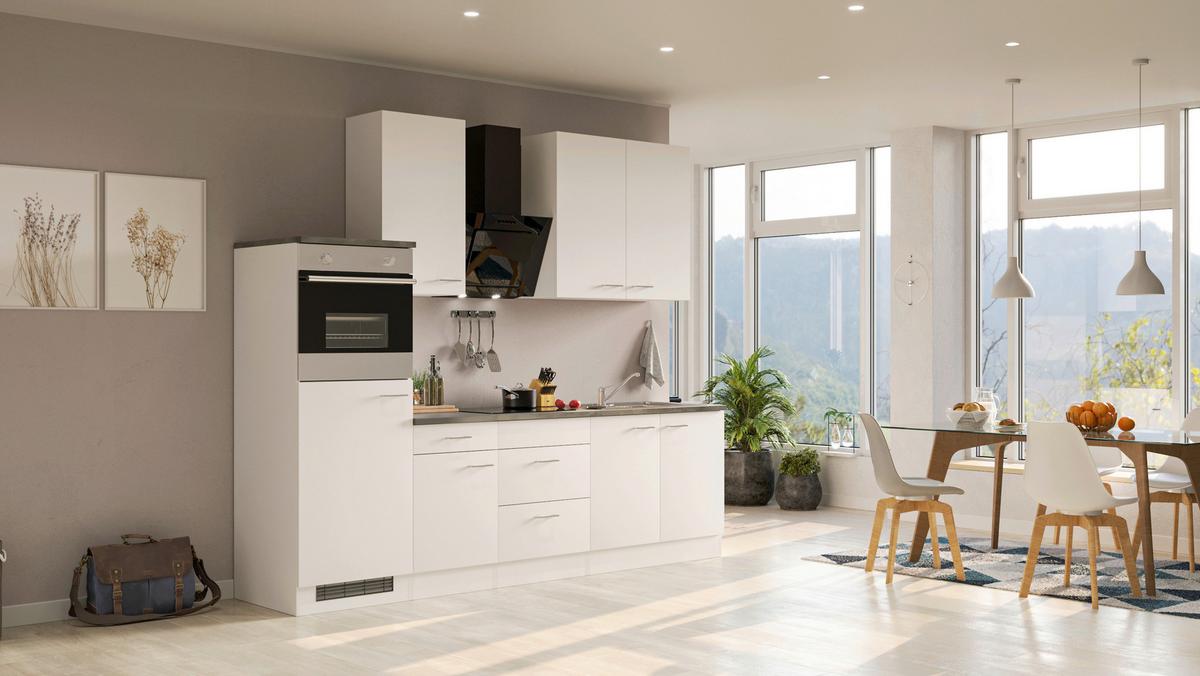 Blok Kuhinja S Aparatima Lucca 270 Cm - sivo-smeđa/bijela, Konvencionalno, drvni materijal/plastika (270cm) - MID.YOU