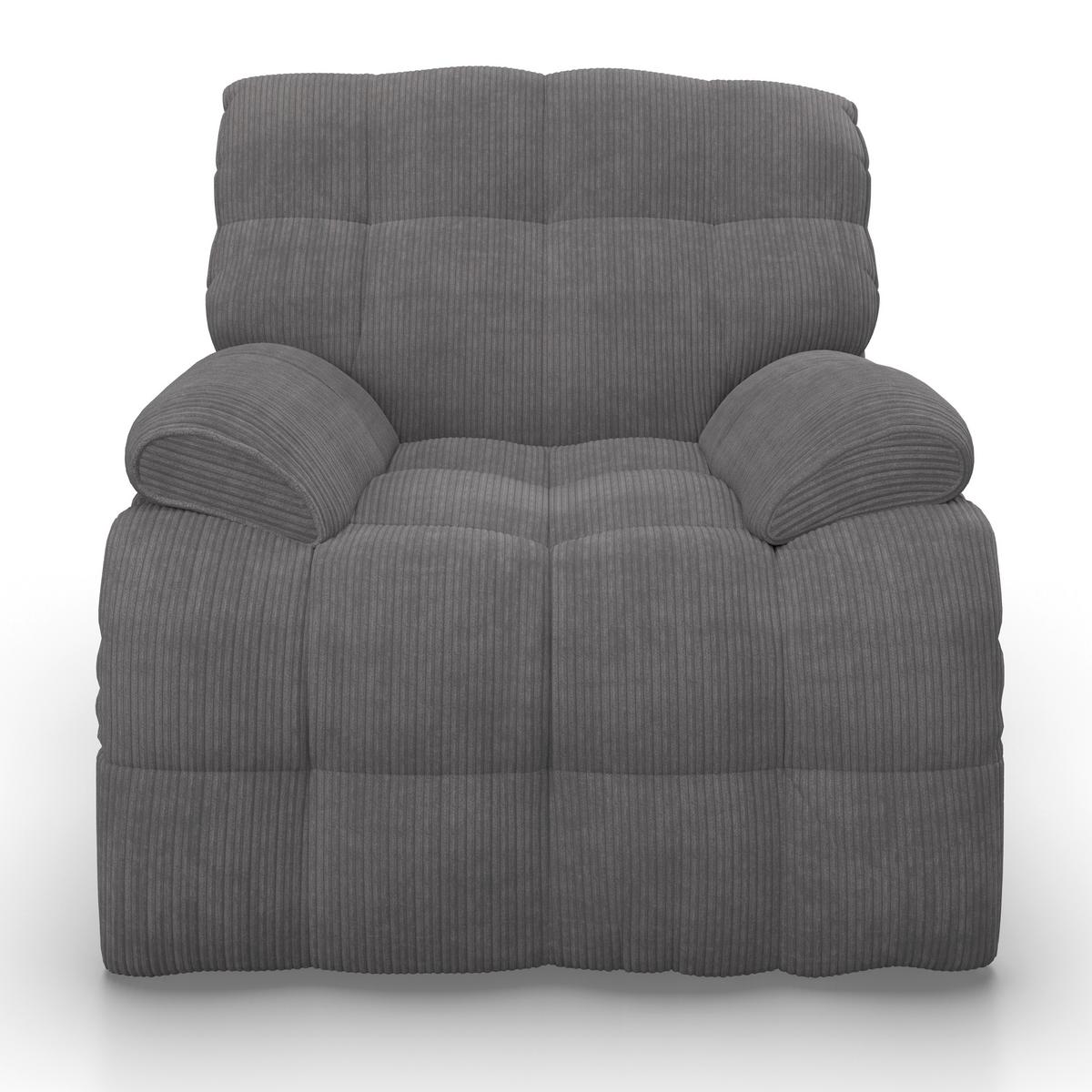 Sessel Natalie Dunkelgrau/Cord - Dunkelgrau/Schwarz, MODERN, Holz/Textil (98/94/106cm) - Bessagi Home
