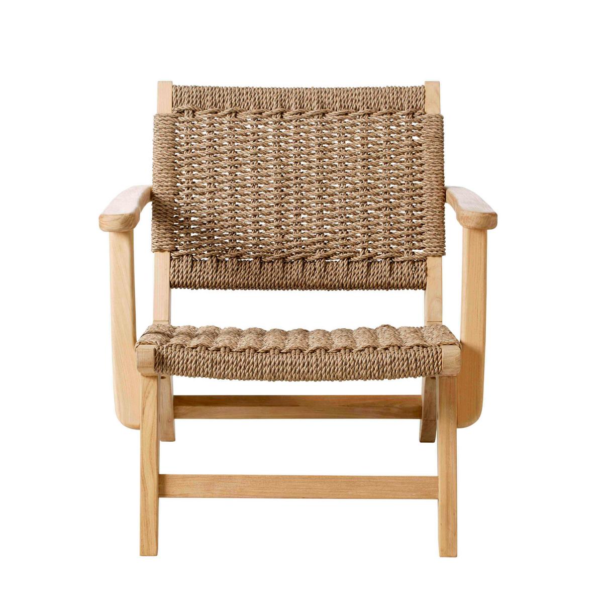 Loungesessel Eya - Braun/Teakfarben, Natur, Holz/Kunststoff (68/70/75cm) - Gardenson
