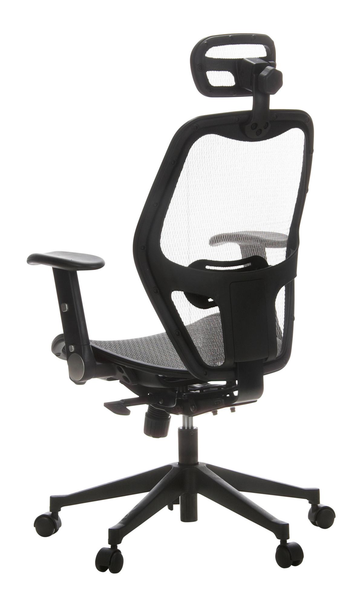 Pisarniški Stol Air-port, Srebnro-Siva - siva/črna, Basics, umetna masa/tekstil (59/117/48cm) - MID.YOU