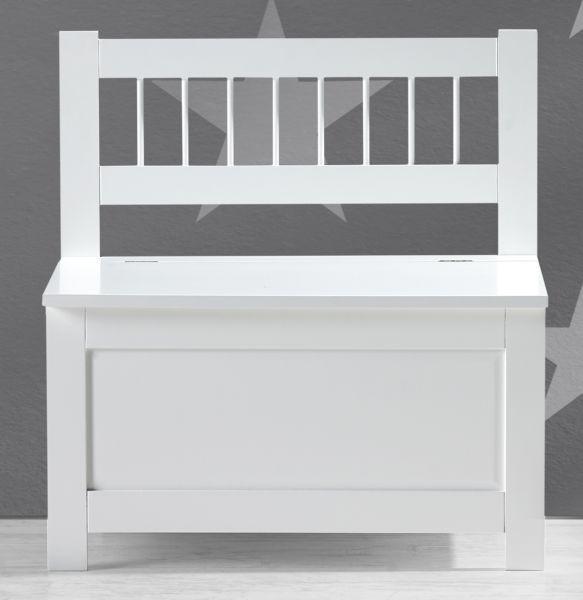 Kindersitzbank in Weiß mit Stauraum 'Bolognia' - Weiß, MODERN, Holz (60/62/35cm) - Bessagi Kids