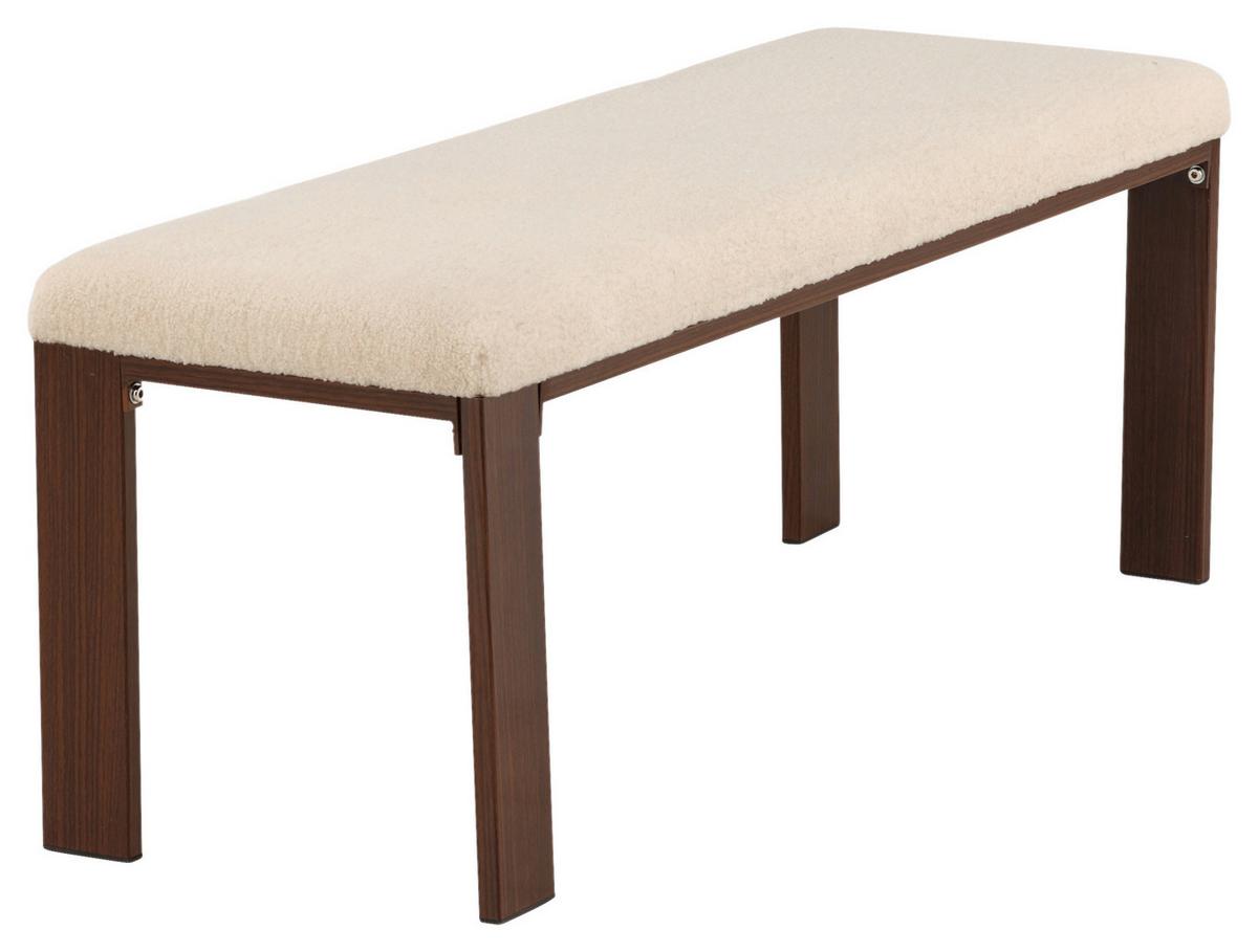 SITZBANK CHESTER - Walnussfarben/Weiß, Design, Textil/Metall (120/50/40cm) - Livetastic