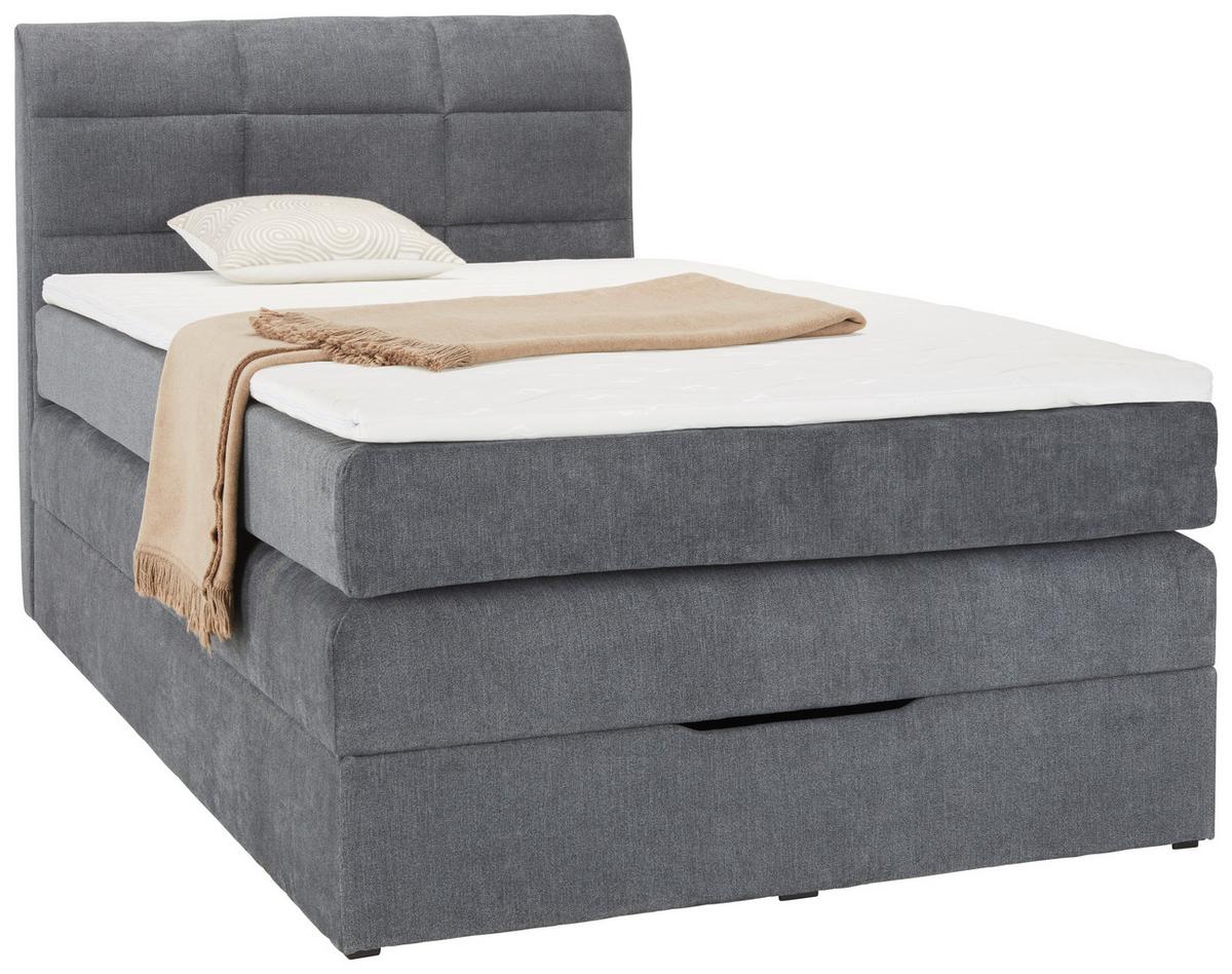 Postelja Boxspring Runner, Siva, 140x200 - temno siva/črna, Konvencionalno, umetna masa/tekstil (140/200cm) - Mömax