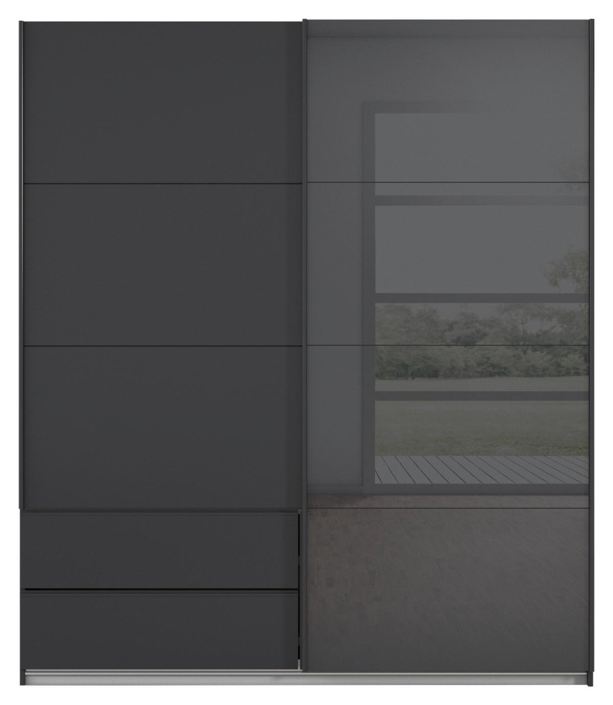 Schwebetürenschrank Elara in Grau - Grau, KONVENTIONELL, Holzwerkstoff (181/210/62cm) - Premium Living