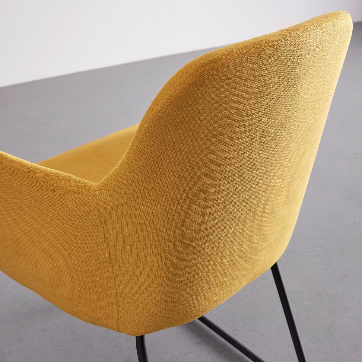 KRZESŁO Z PODŁOKIETNIKAMI MIA - czarny/żółty, Modern, metal/tkanina (55,5/83/55cm) - Bessagi Home