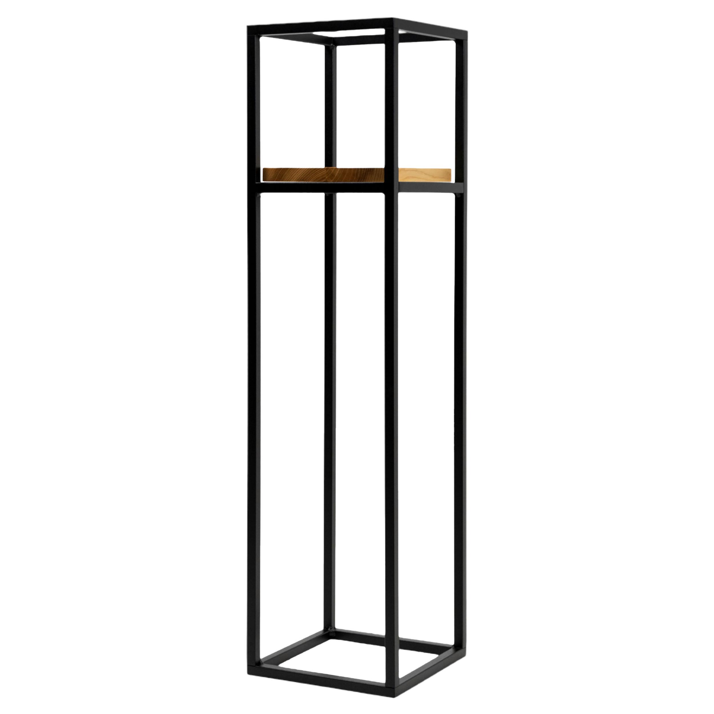 Blumenständer Schwarz - Schwarz, Basics, Holz/Metall (23/90/23cm)