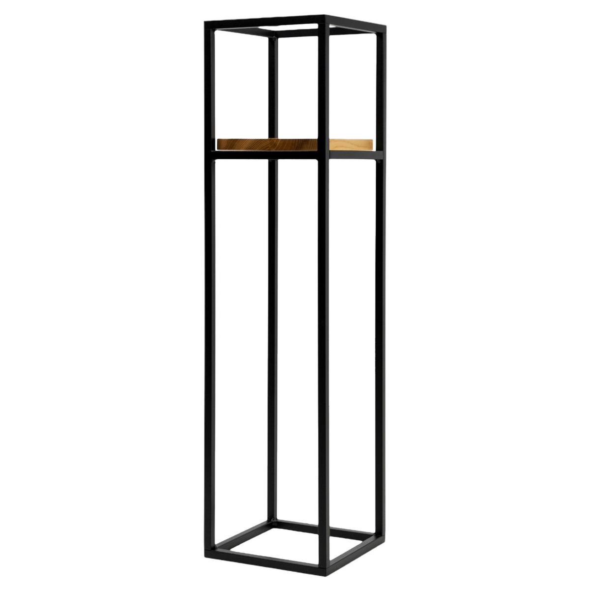Blumenständer Schwarz - Schwarz, Basics, Holz/Metall (23/90/23cm)