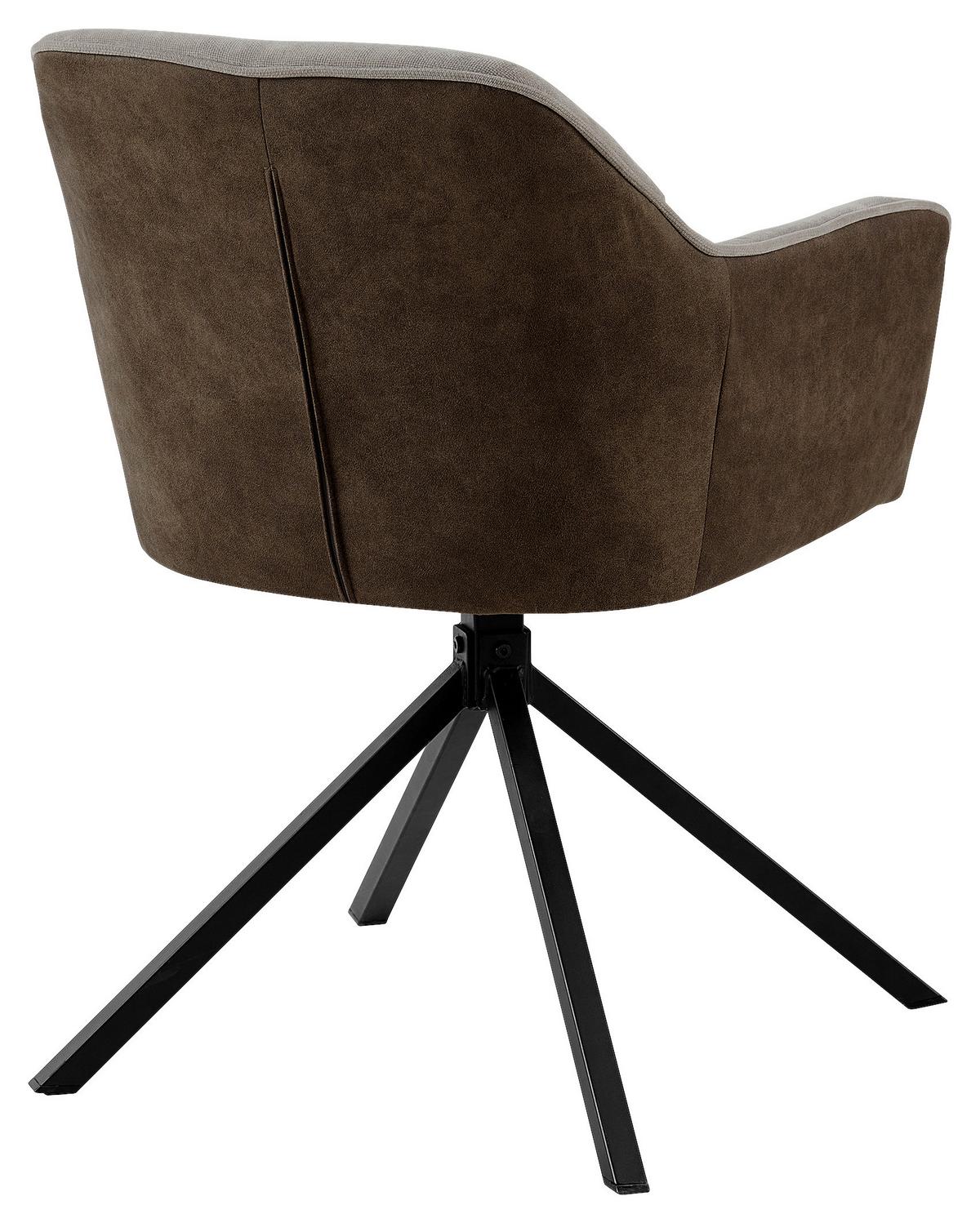 KRZESŁO Z PODŁOKIETNIKAMI PATTI - beżowy/czarny, Modern, metal/tkanina (58/81/60,5cm) - Mömax