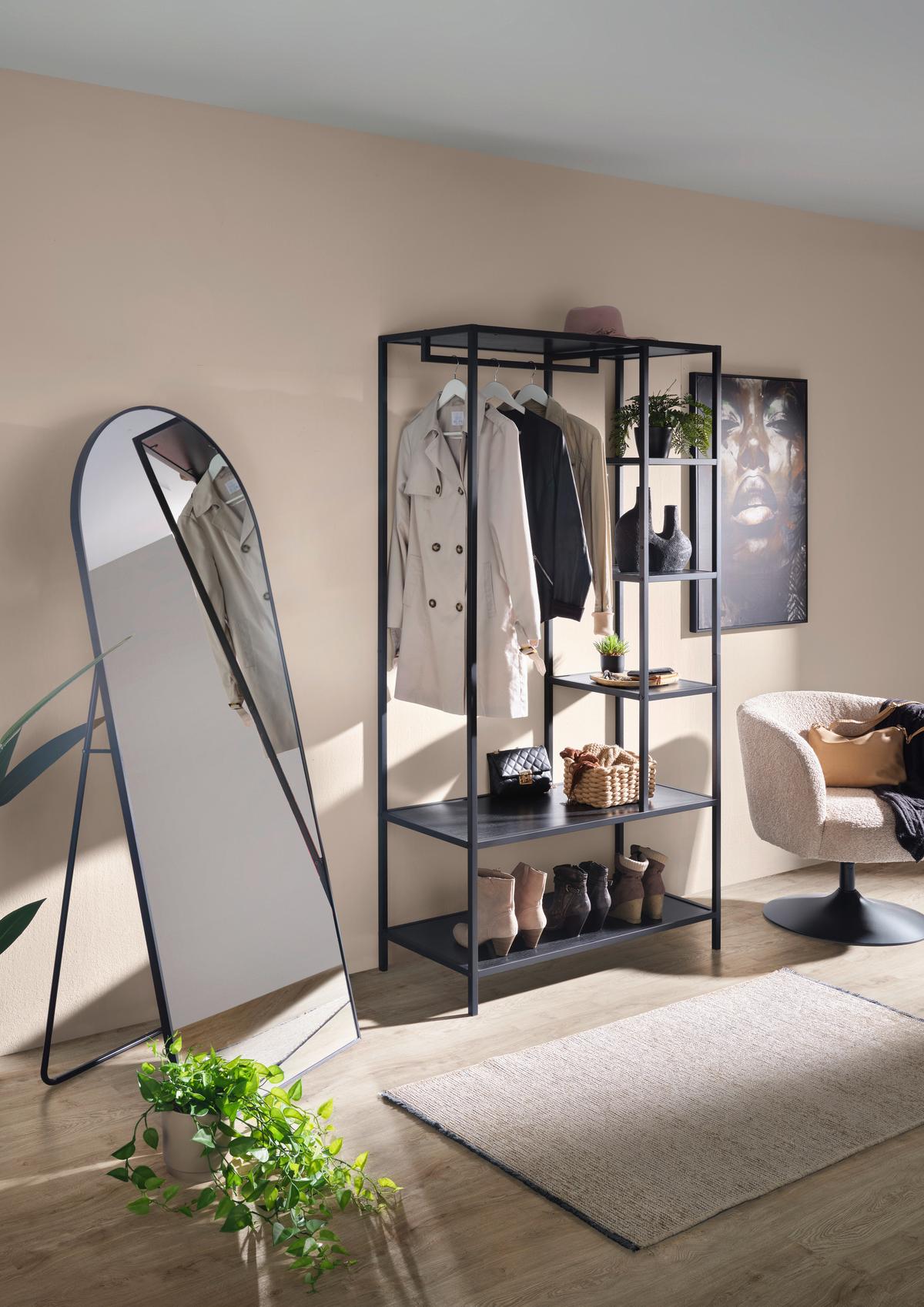 Regal In Schwarz - Schwarz, Design, Holzwerkstoff/Metall (100/190/44cm) - Mömax