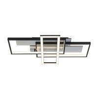 Stropna Led-svetilka Amor - srebrne barve/črna, Moderno, kovina/umetna masa (66/40/7cm) - Mömax