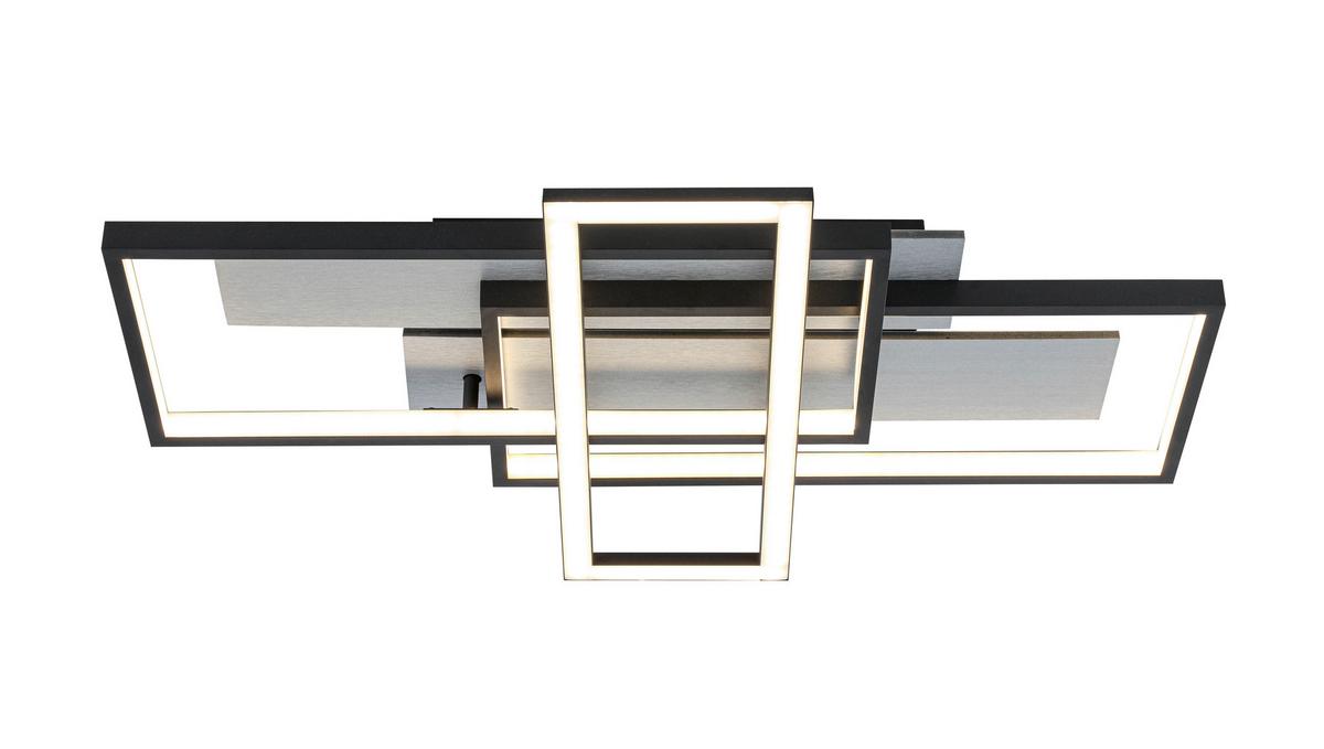 Stropna Led-svetilka Amor - srebrne barve/črna, Moderno, kovina/umetna masa (66/40/7cm) - Mömax