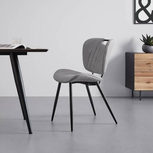 KRZESŁO HINA - jasnoszary/czarny, Modern, metal/drewno (46/84/57cm) - Bessagi Home