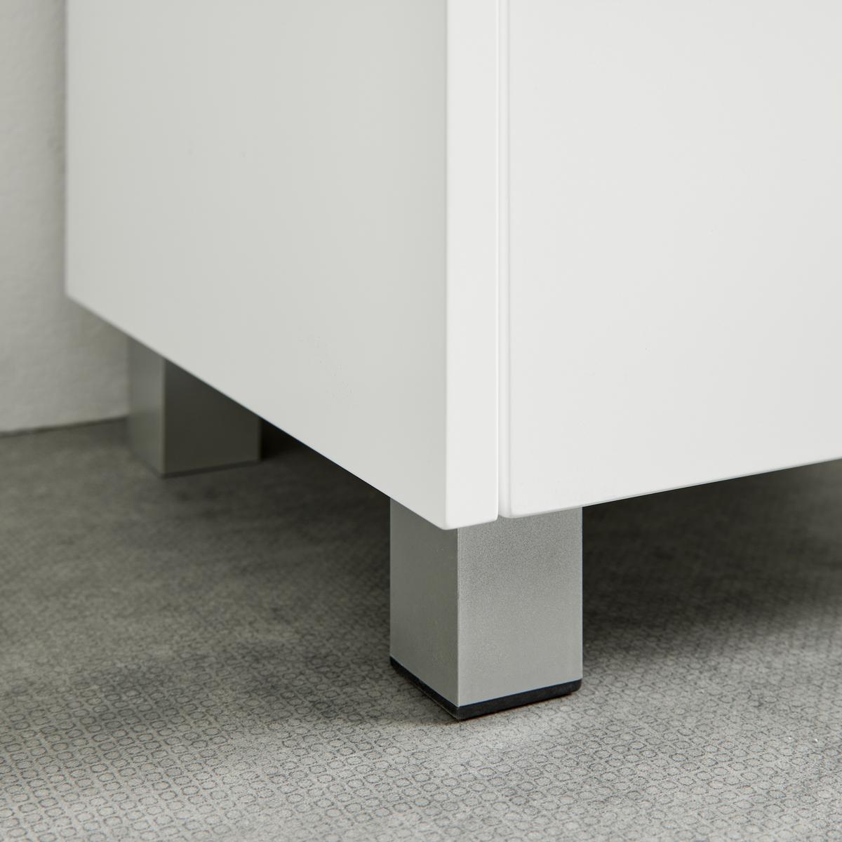 Unterschrank Massimo Weiß ca. 32x89x30 cm - Silberfarben/Weiß, MODERN, Kunststoff (33/85/30cm) - Bessagi Home