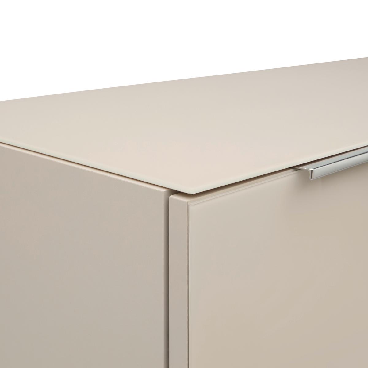 Vitrine Siena Kaschmir - Chromfarben/Kaschmir, MODERN, Glas/Holzwerkstoff (105/151/40cm) - Premium Living