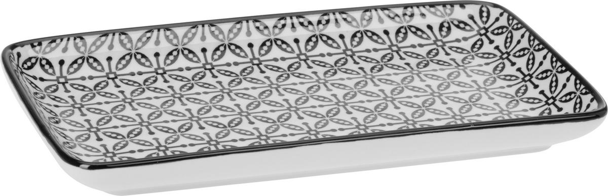 Teller Shiva diverse Designs - Weiss/Schwarz, Lifestyle, Keramik (20/11/2,5cm) - Modern Living